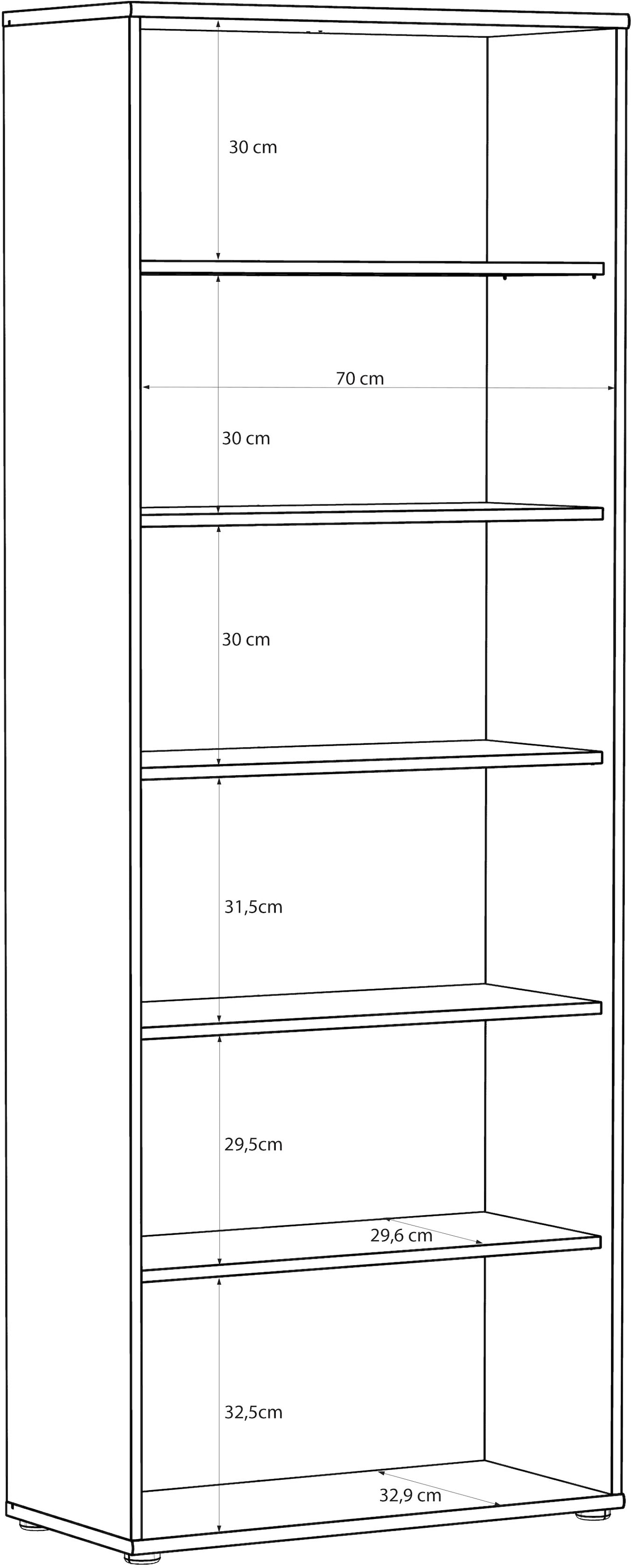 FORTE Étagère »Tempra, Mehrzweckregal, Höhe 197,5 cm, 5 Ablageböden« largeur 73,7 cm