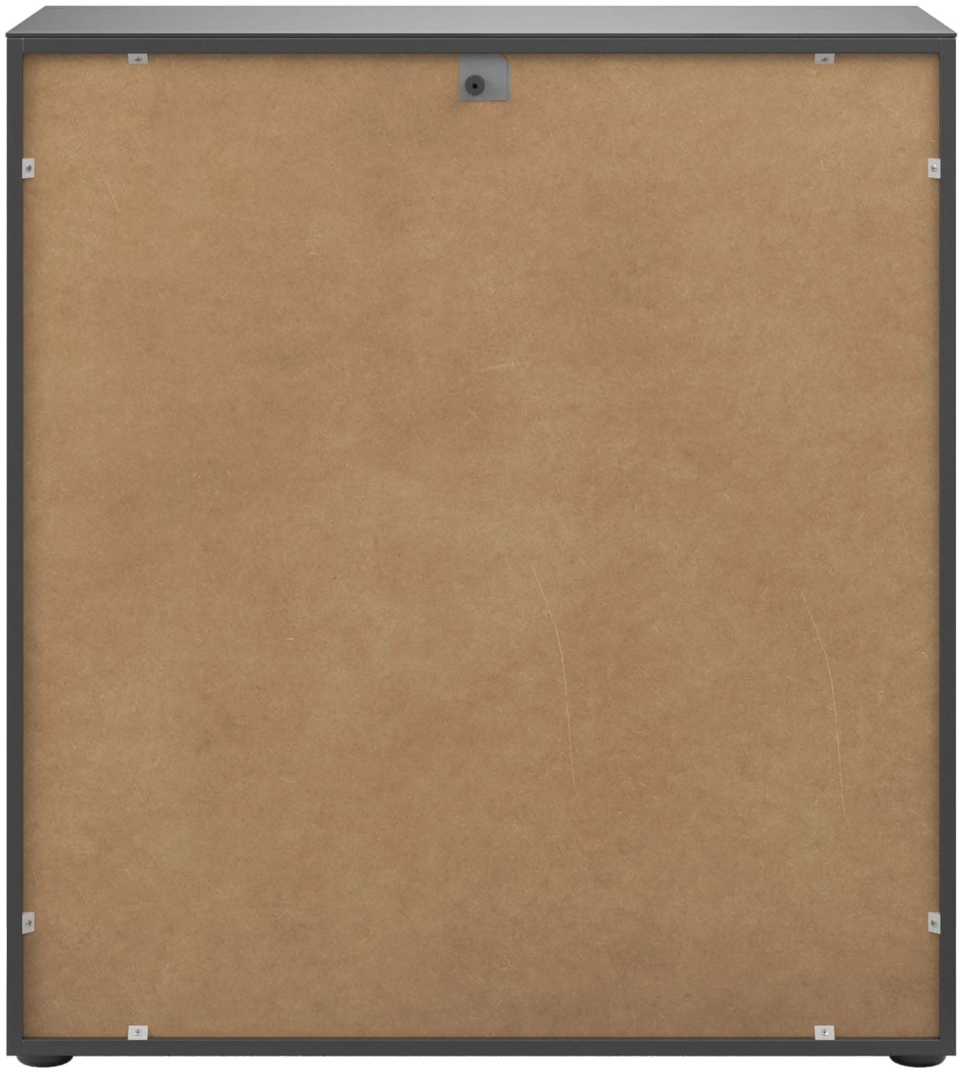 Manjana Möbel Kommode »mit Chrom oder Schwarz matten Metallgriffen & Glasfront, Soft-Close« melaminbeschichteter Korpus, mit Vollauszug, Made in Germany