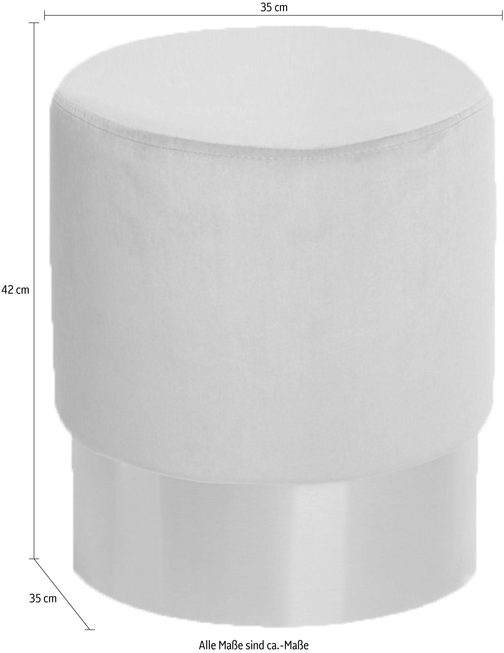 Kayoom Tabouret »Nano 110, Hocker in stilvollem Design, runde Form, mit Fuss aus Metall« 1 cuis tlg. Golz Akzente, mit pflegeleichtem Stoffbezug, runde Form