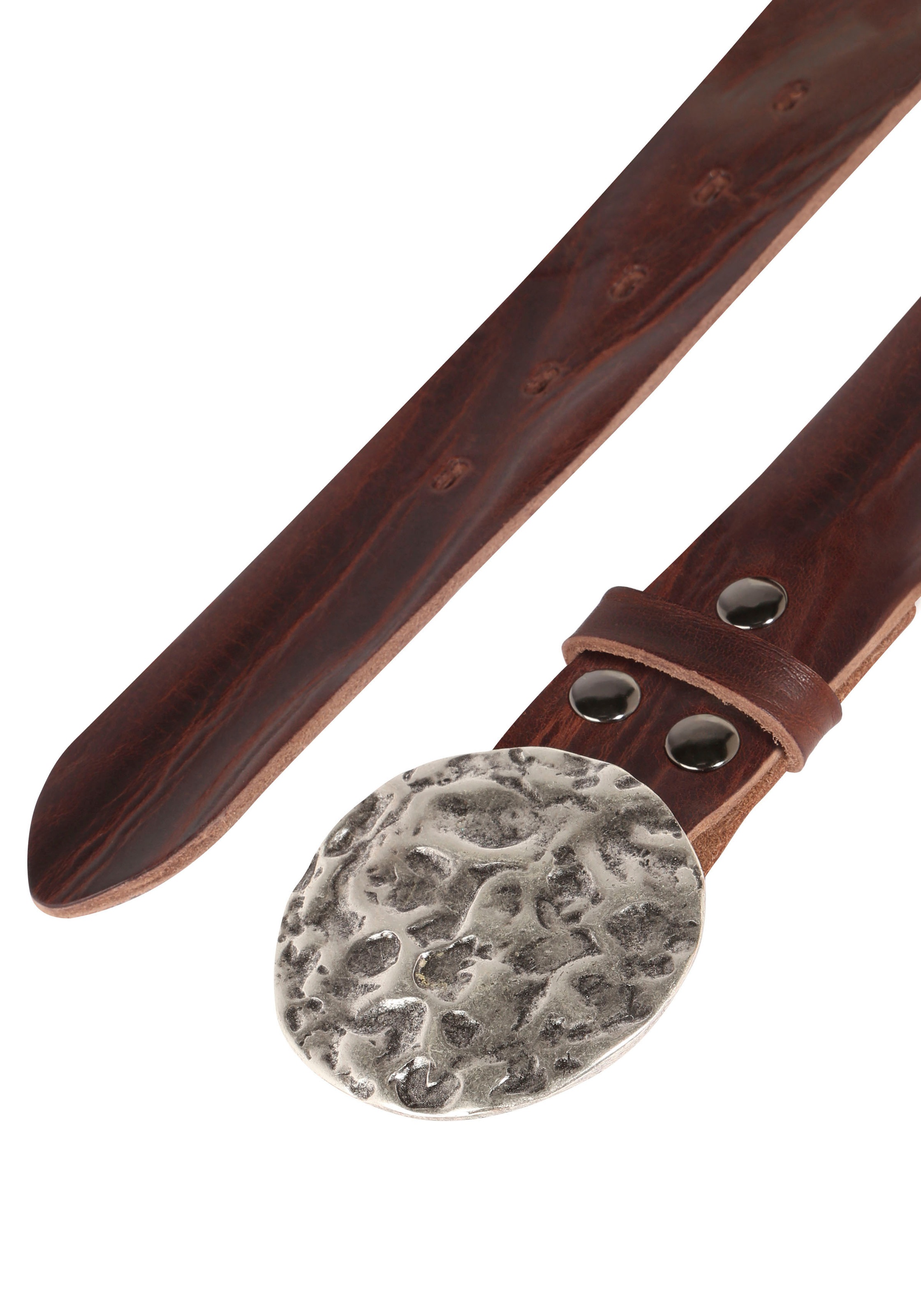 Rettungsring Gürtel Ledergürtel mit austauschbarer Schliesse »Vollmond Silber«