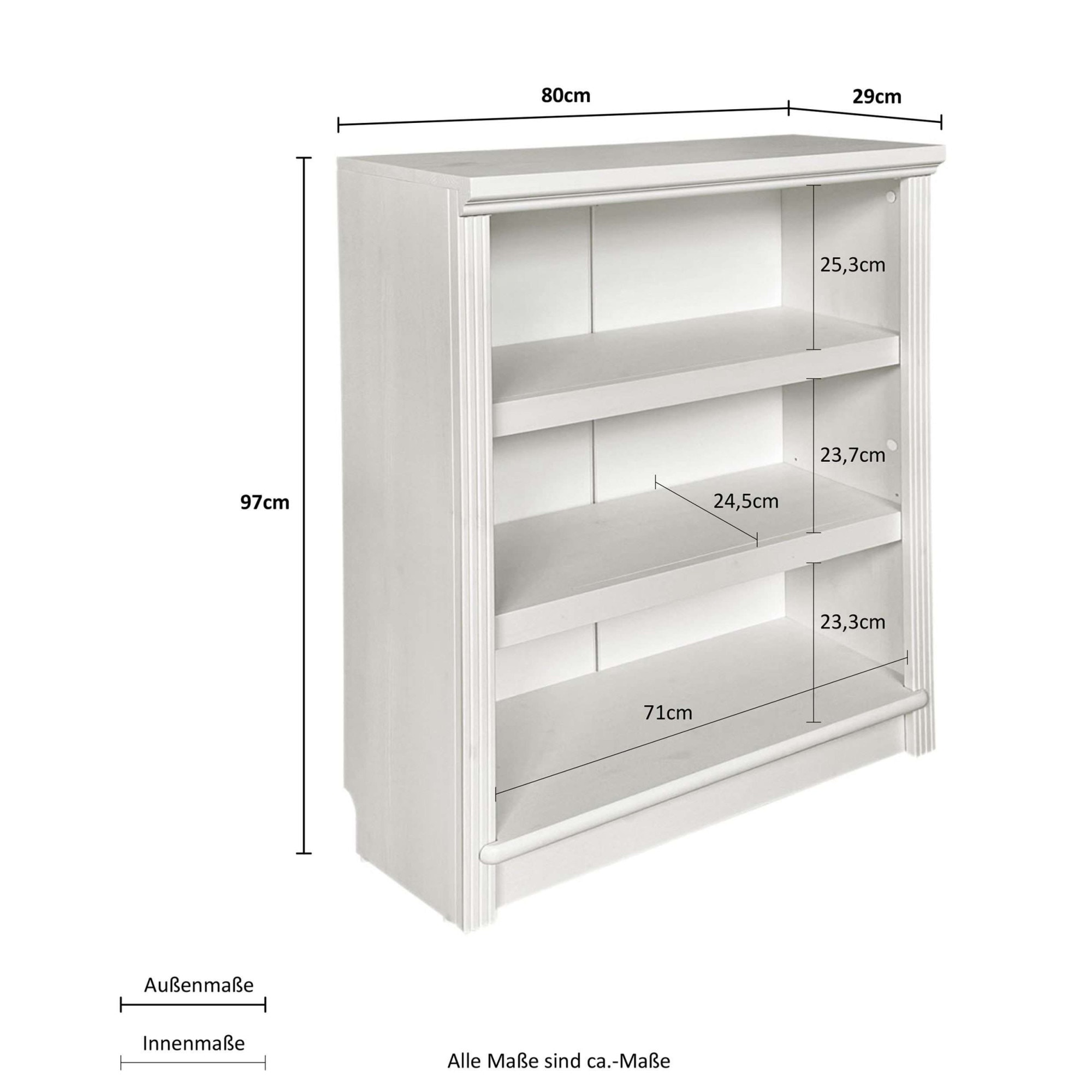 GOODproduct Standregal »Soeren Regal Bücherregal B/T/H: 80/29/97 cm« massive Kiefer, FSC®-zertifiziert