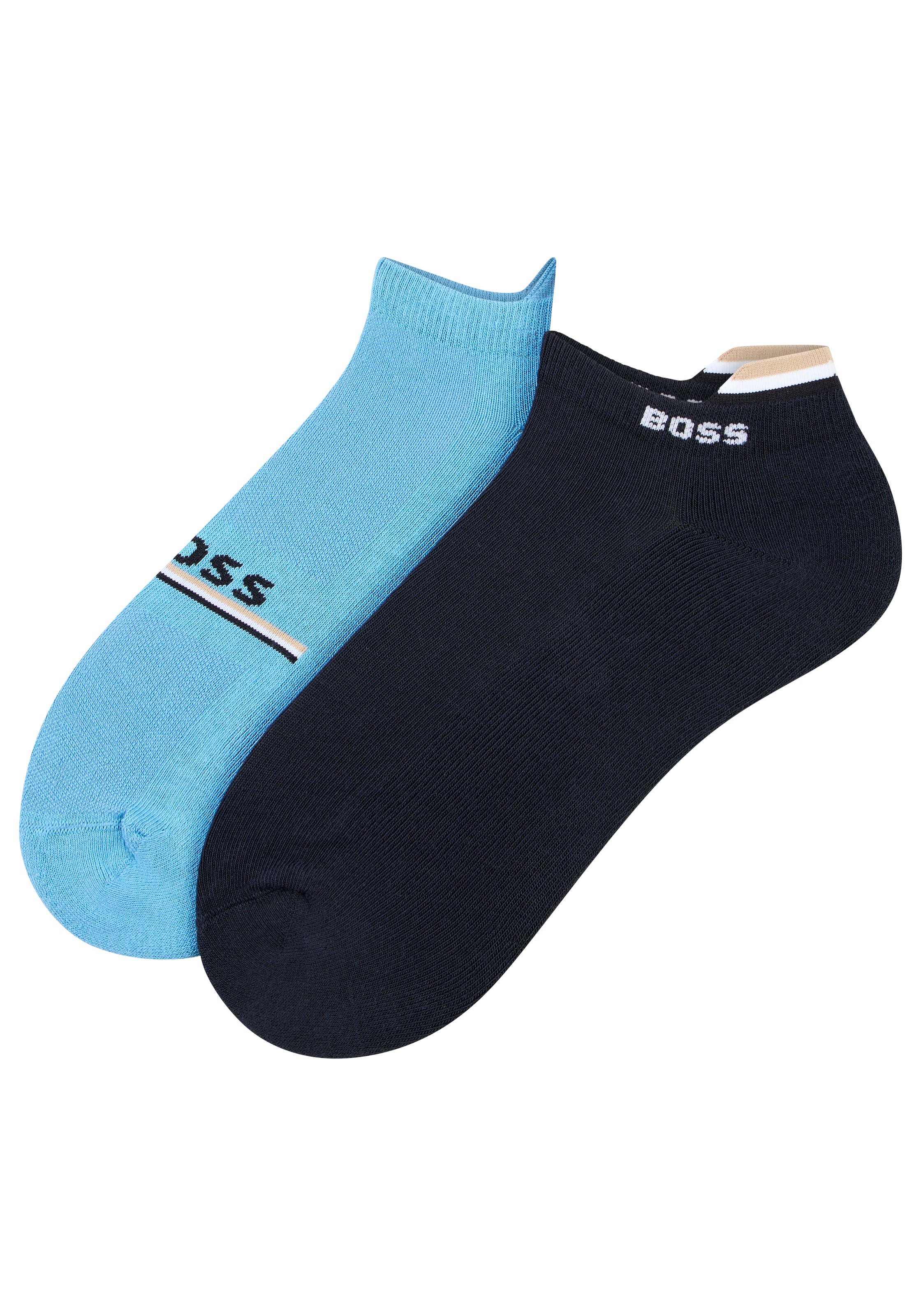 BOSS Chaussettes courtes »2P AS Iconic Loop CC« 2 Couple tlg. mit Signature-Streifen und Logo-Details