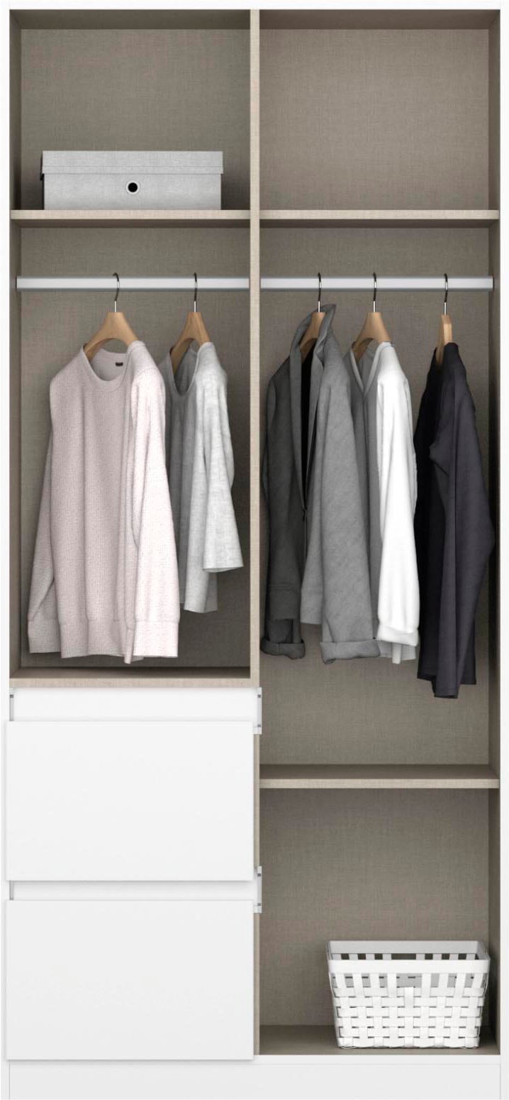 rauch Drehtürenschrank »Kleiderschrank Schrank Garderobe Wäscheschrank Ankleide NIDDA« Breiten 91/136/181 cm, Höhe 197 cm,  grifflose Front sowie Push-to-Open Funktion MADE IN GERMANY