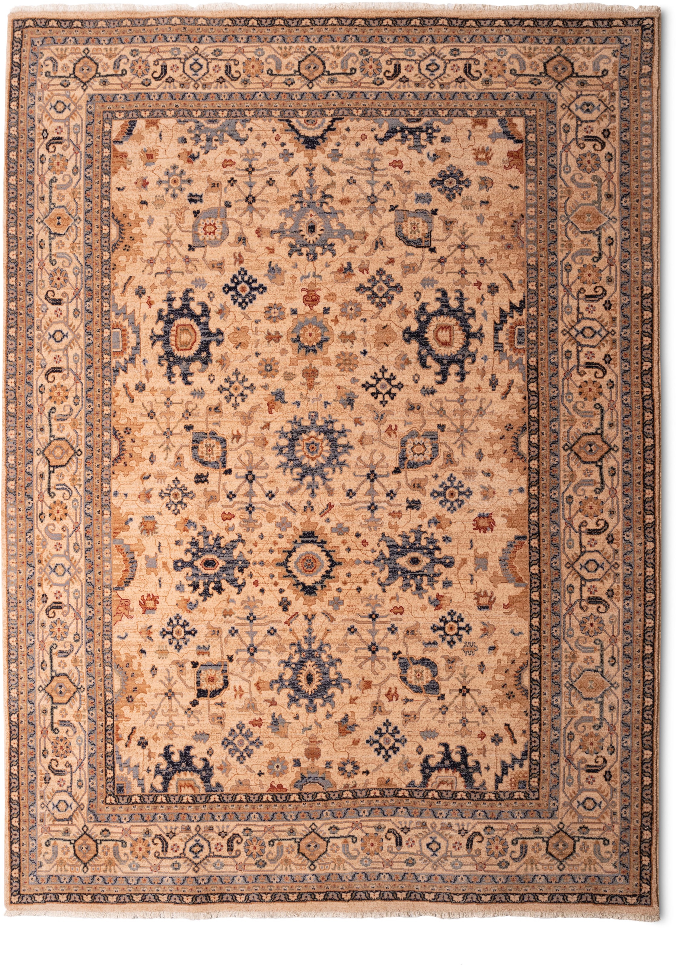 THEKO Tapis en laine »Saharna 7521« Rectangulaire 12 mm Höhe reine Wolle, Orient-Optik, mit Fransen
