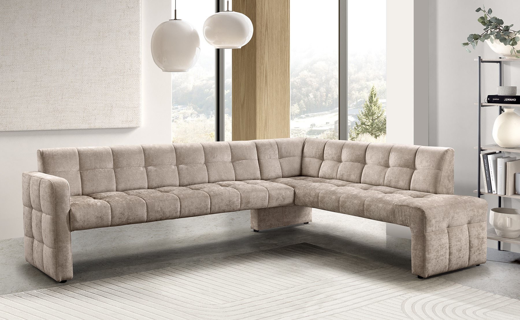 exxpo - sofa fashion Banc de salle à manger »Barista, bequem und elegant, hohe Bodenfreiheit« banquette d'angle Barista confortable et élégante, finition de haute qualité