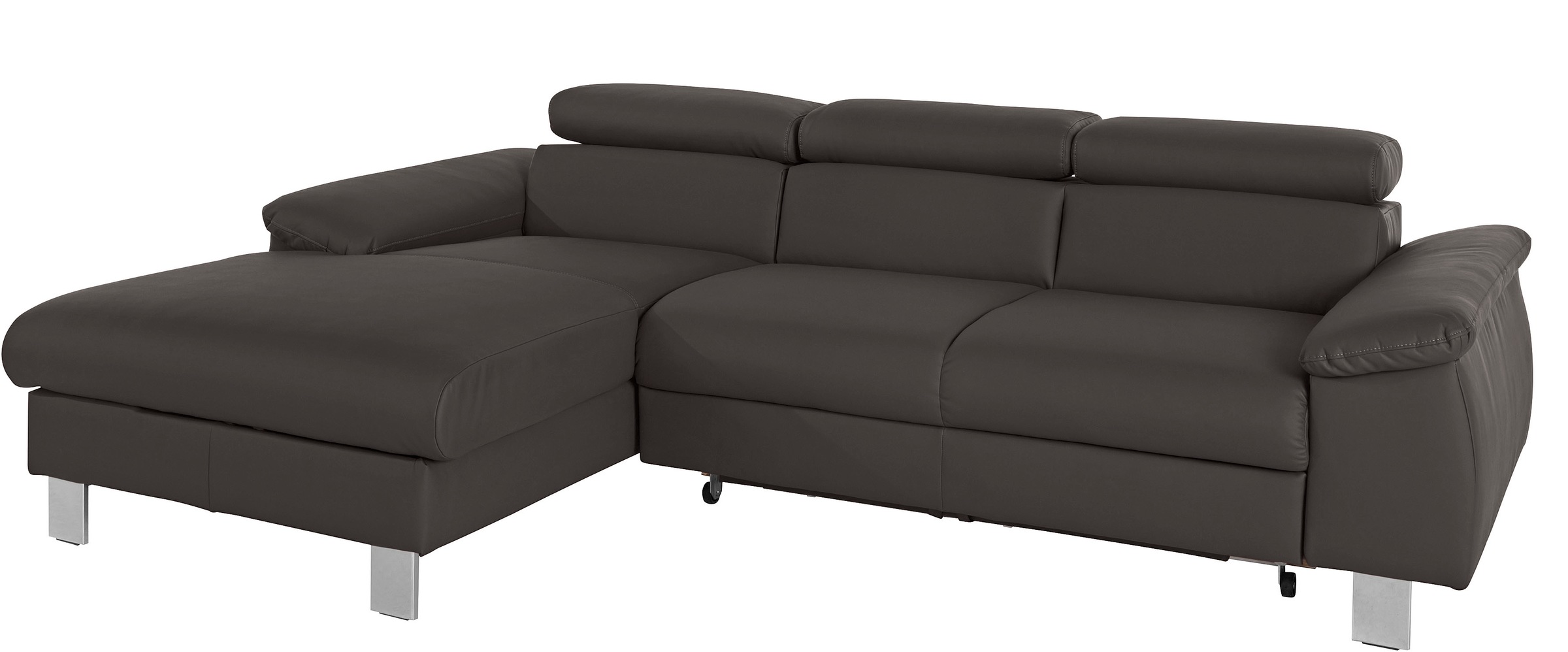 COTTA Ecksofa »Komaris L-Form, B: 244 cm« mit Kopfteilverstellung, optional Schlaffunktion, Bettkasten & Licht