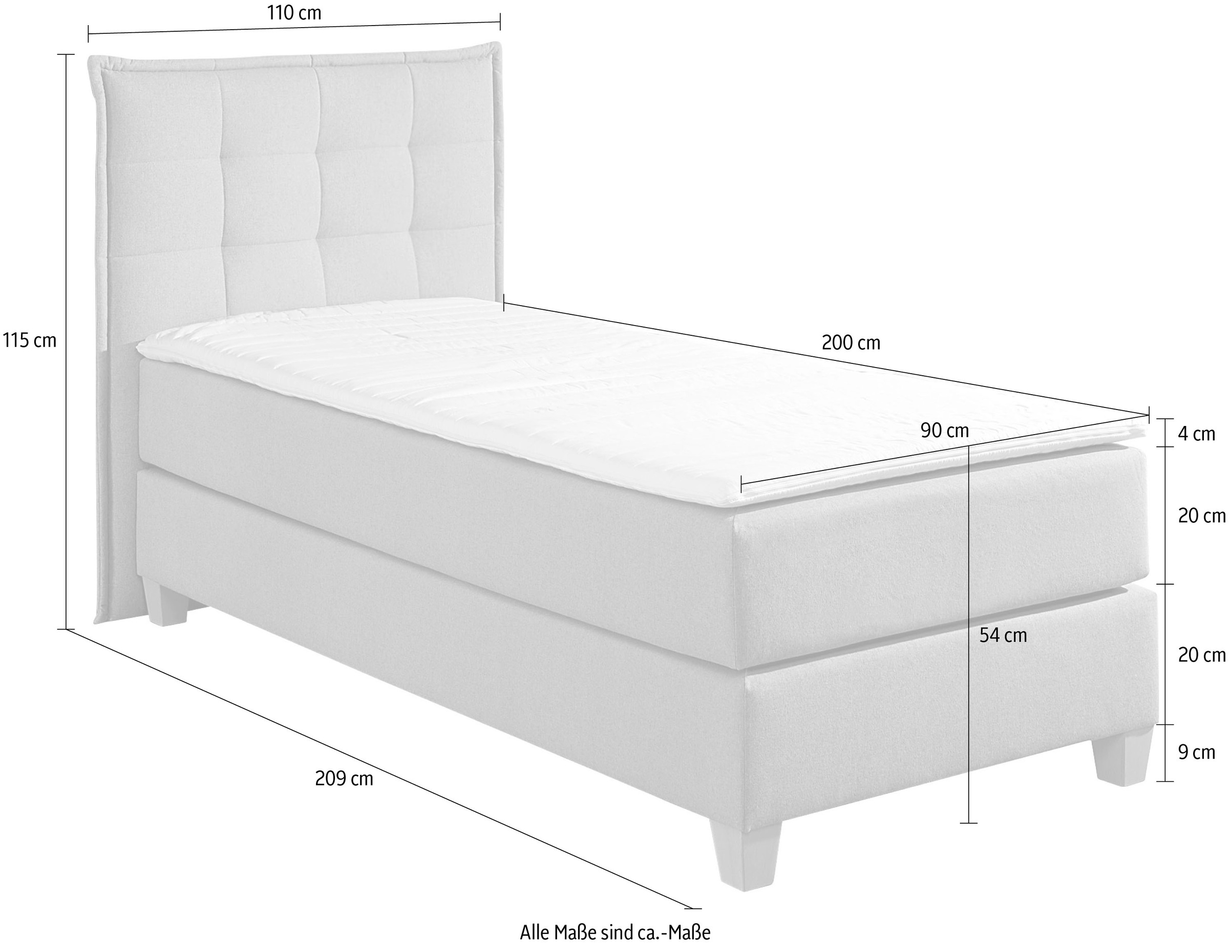 Home affaire Lit boxspring inklusive Komfortschaum-Topper