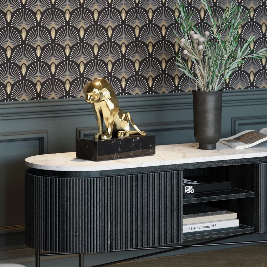 Kare Design Dekofigur »Deko Figur Lion on Marble 34cm«