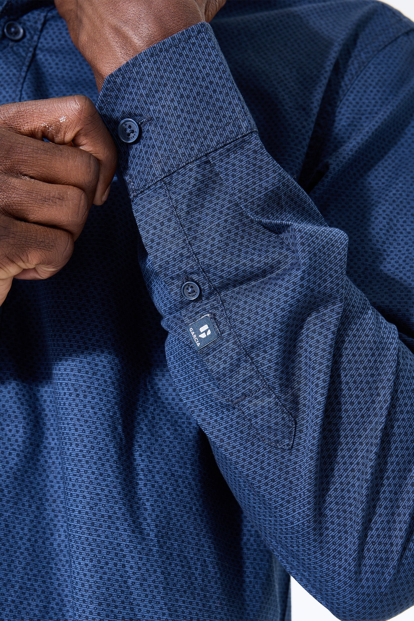 Garcia Chemise à manches longues mit Hemdkragen