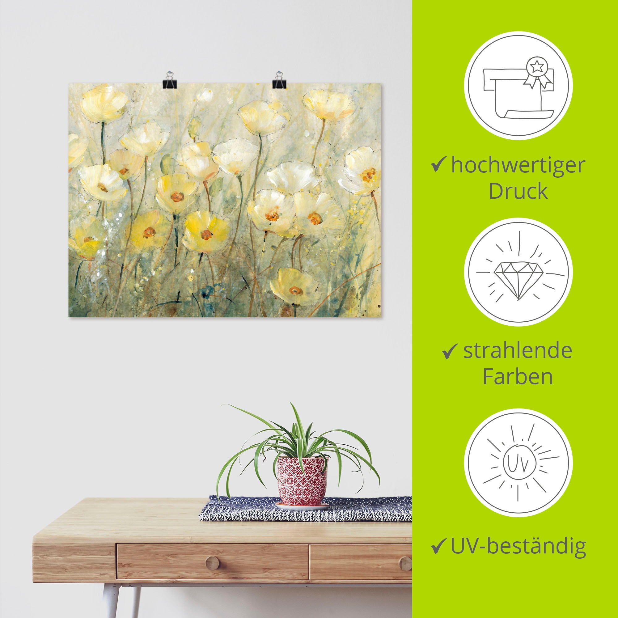 Artland Wandbild »Sommer in voller Blüte II« Blumenwiese 1 Stk. tlg. als Leinwandbild, Poster in verschied. Grössen