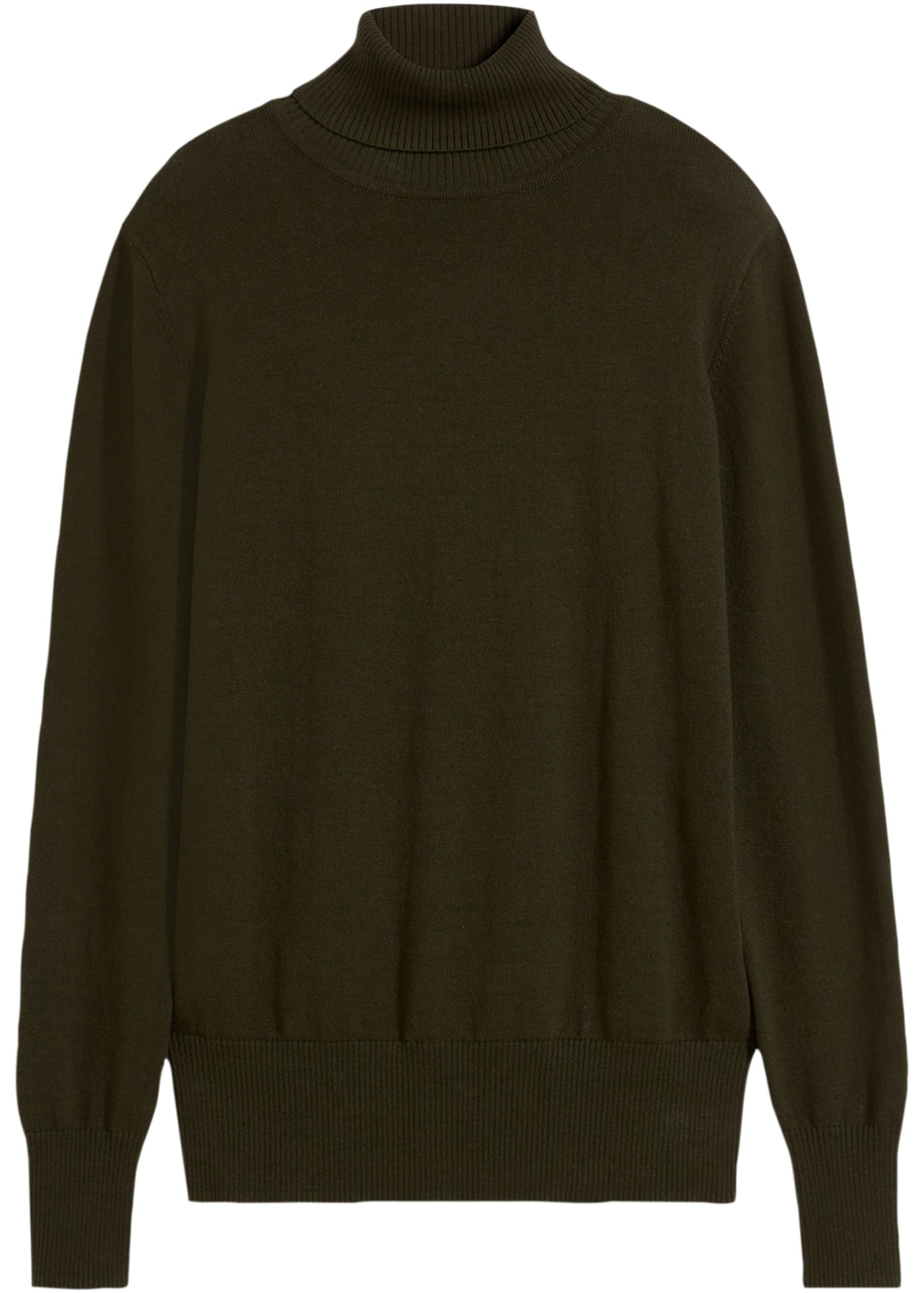 bonprix Pull à col roulé »Feinstrick-Rollkragenpullover« aus Baumwollmischung, mit hohem Rollkragen, schmale Passform
