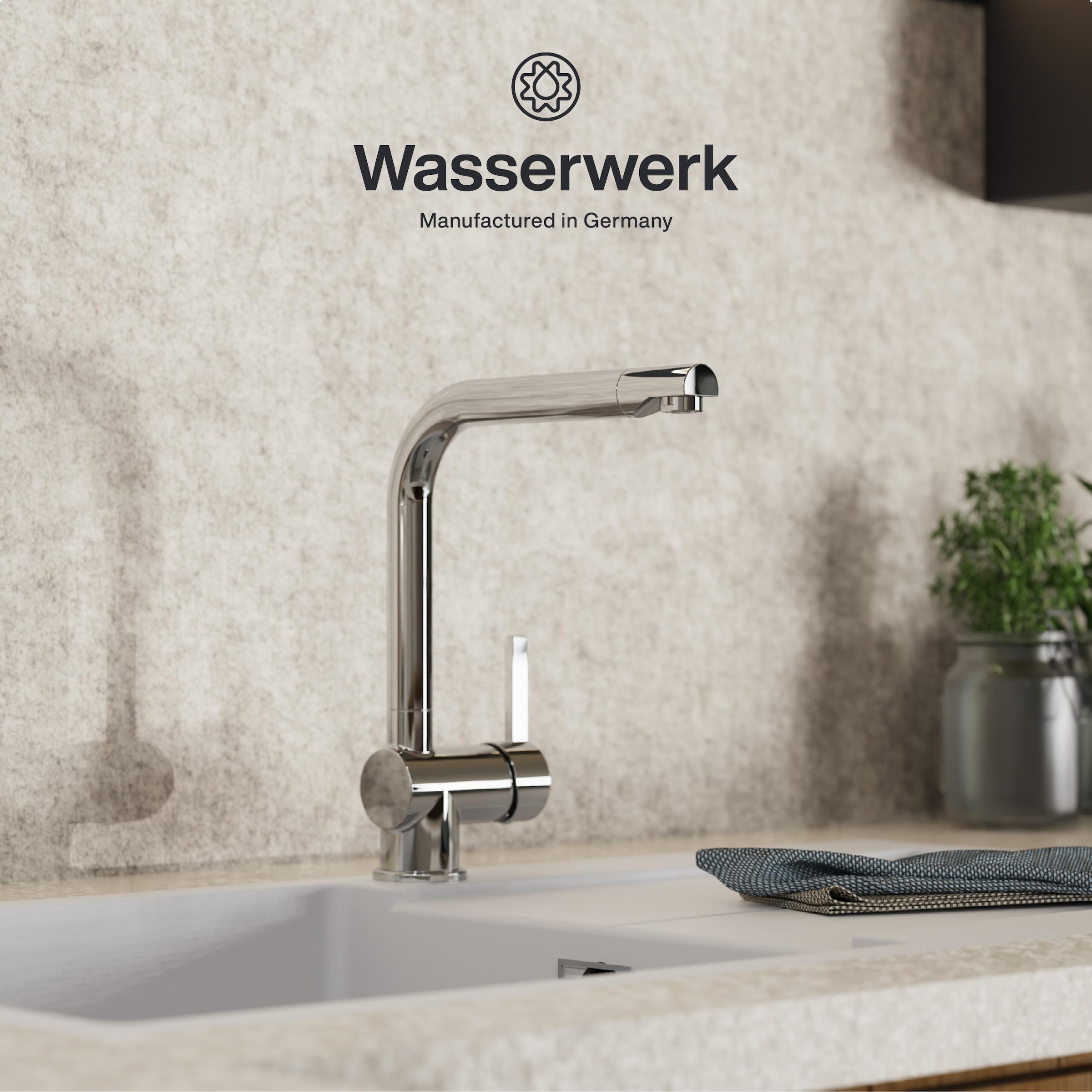 WASSERWERK Robinet d'évier »WK 4, Wasserhahn, Küche, Einhebelmischer« pivotant à 360°, fonction Cold-Start, silencieux