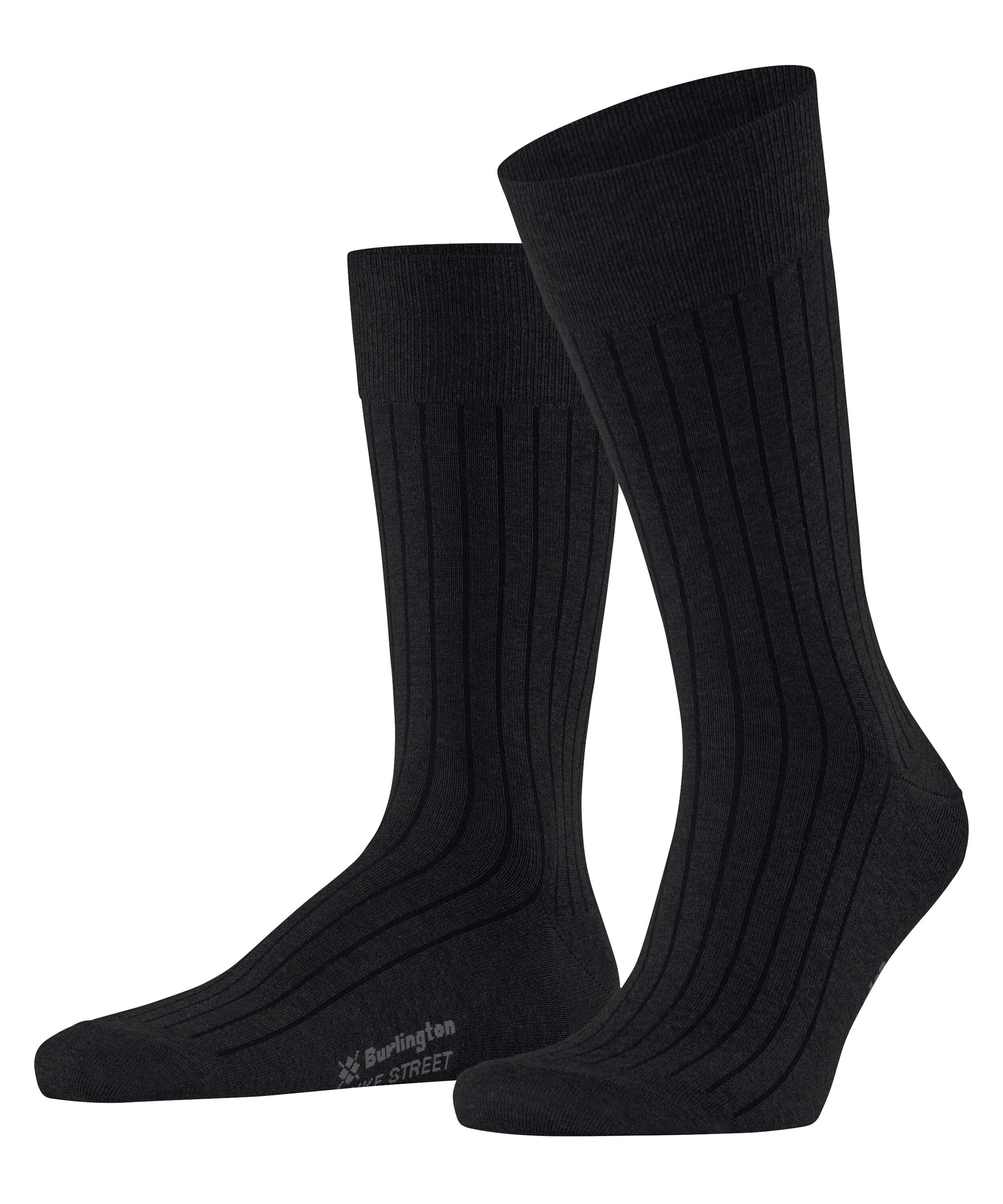 Burlington Chaussettes »Duke Street« Taille unique 40-46, structure côtelée, mélange coton