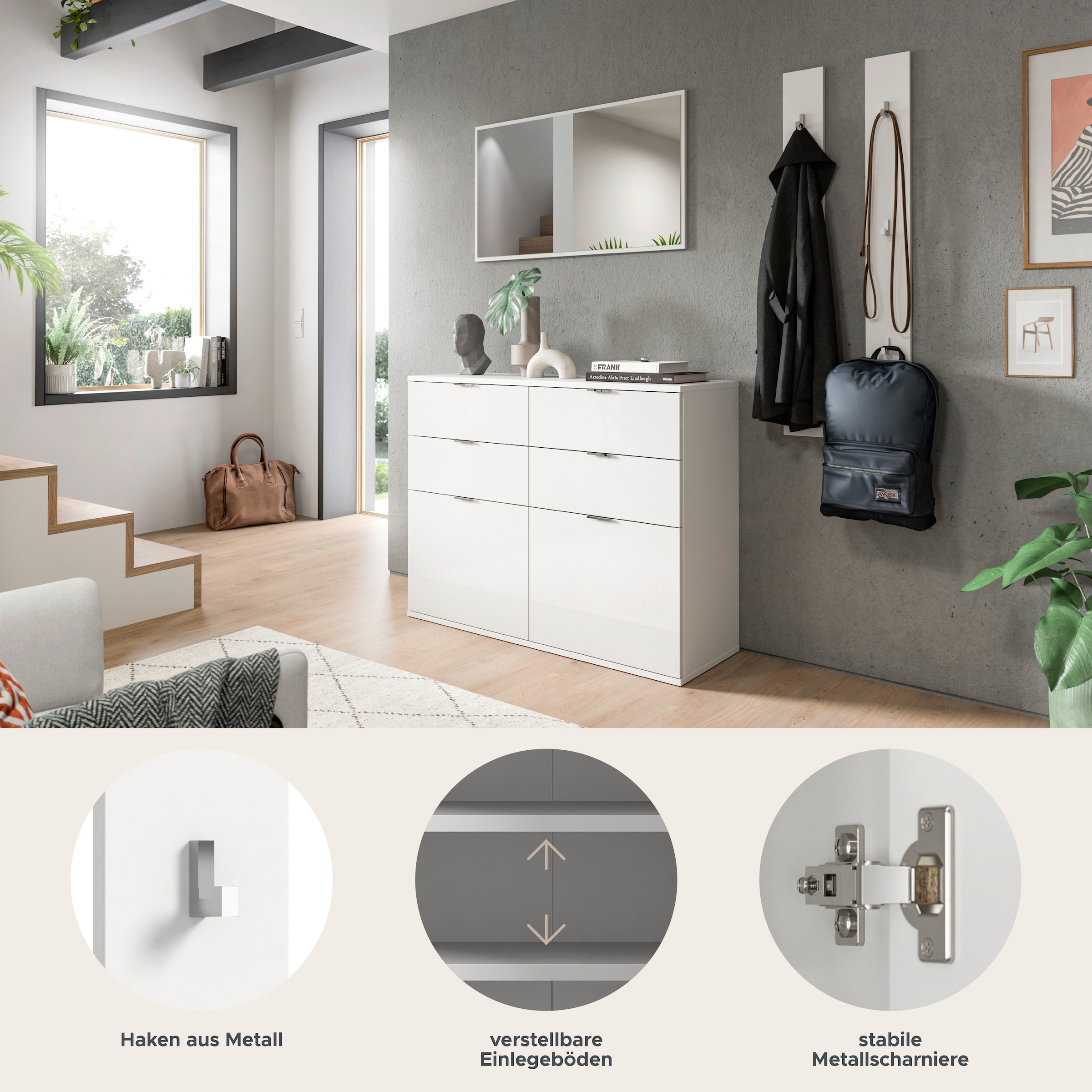 Home affaire Garderoben-Set »Trondheim, Garderobenset 3-tlg. Breite 171 cm,« 3 Stk. tlg.