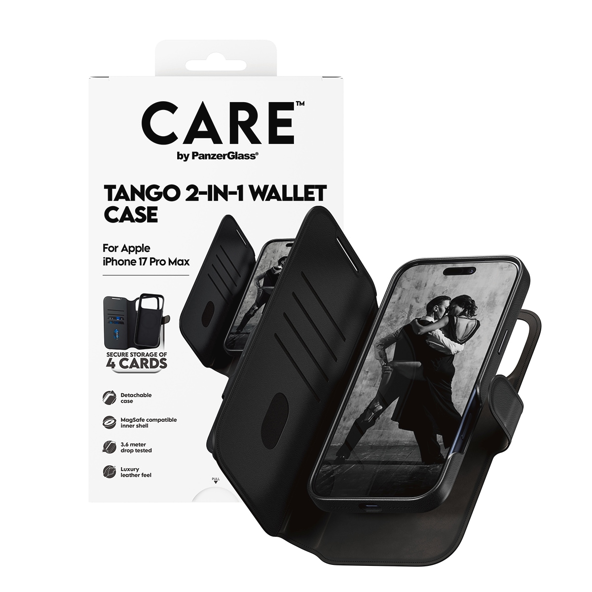 CARE by PanzerGlass Housse pour téléphone portable »Tango 2-in-1 Wallet Case für Apple iPhone 17 Pro Max« Backcover, Schutzhülle, Handyschutzhülle, Case, Schutzcase, stossfest
