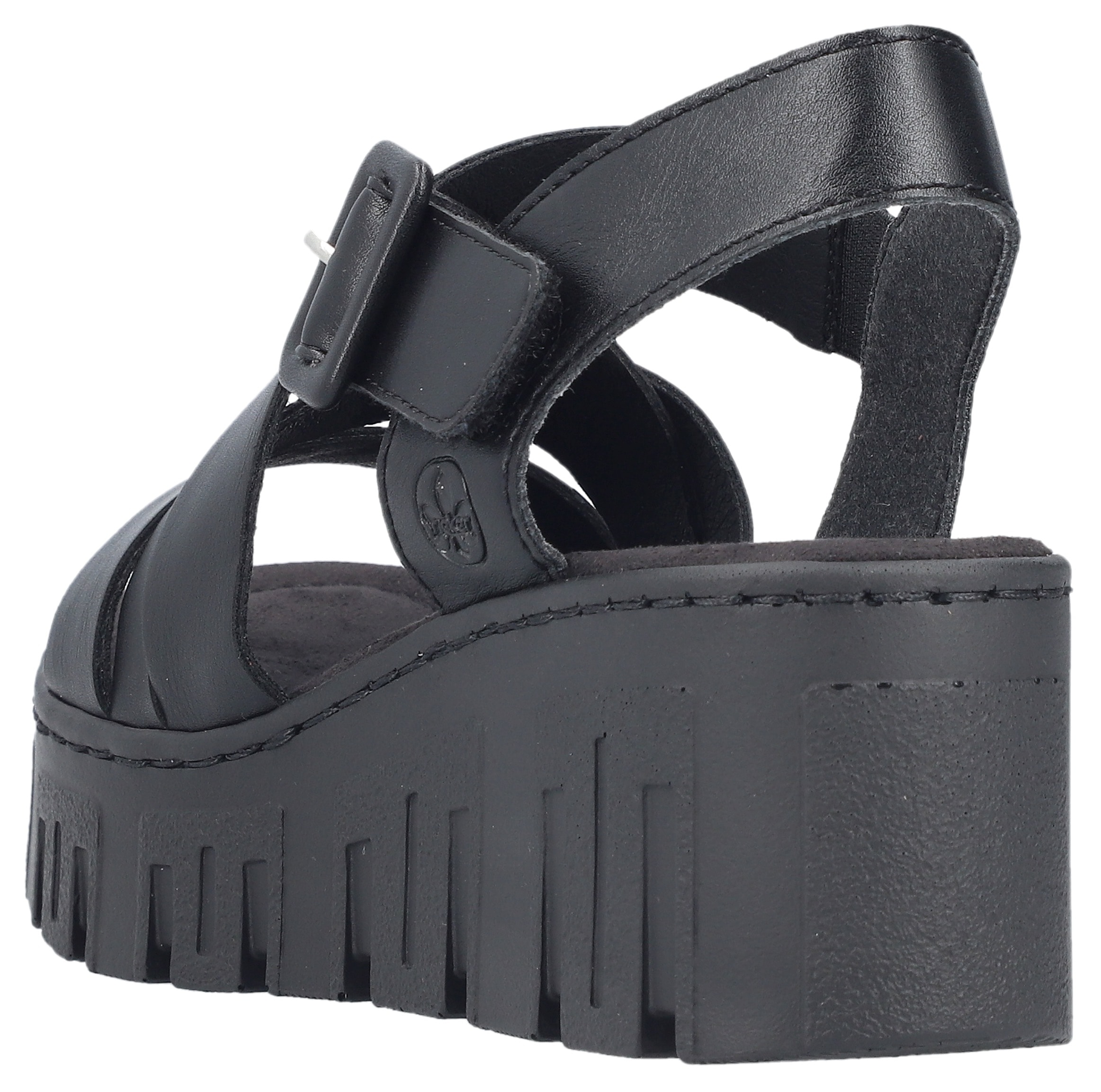 Rieker Sandales à plateforme  chaussure d’été, sandalette compensée avec fermeture velcro