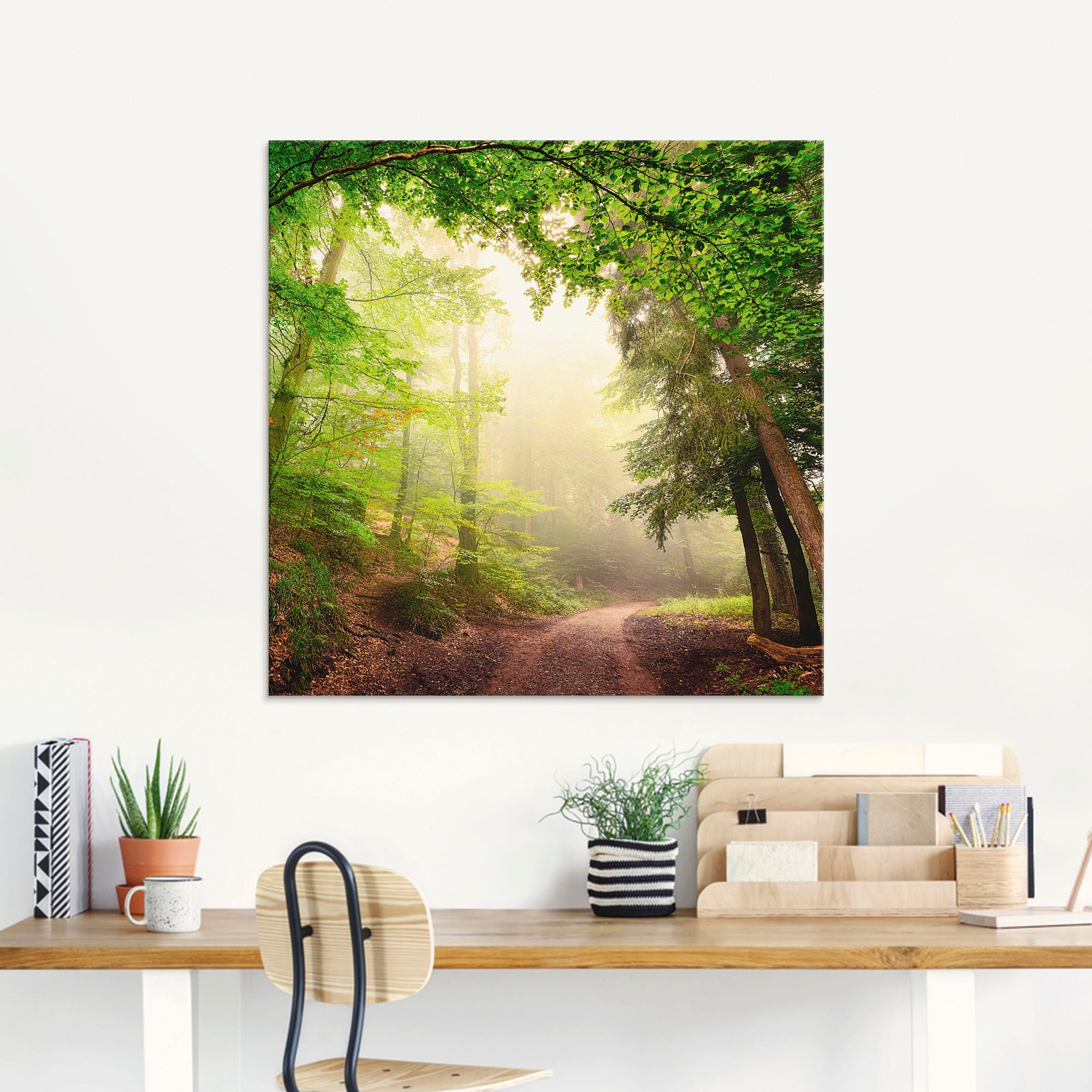 Artland Glasbild »Natürliche Torbögen durch Bäume« Wald 1 Stk. tlg. in verschiedenen Grössen