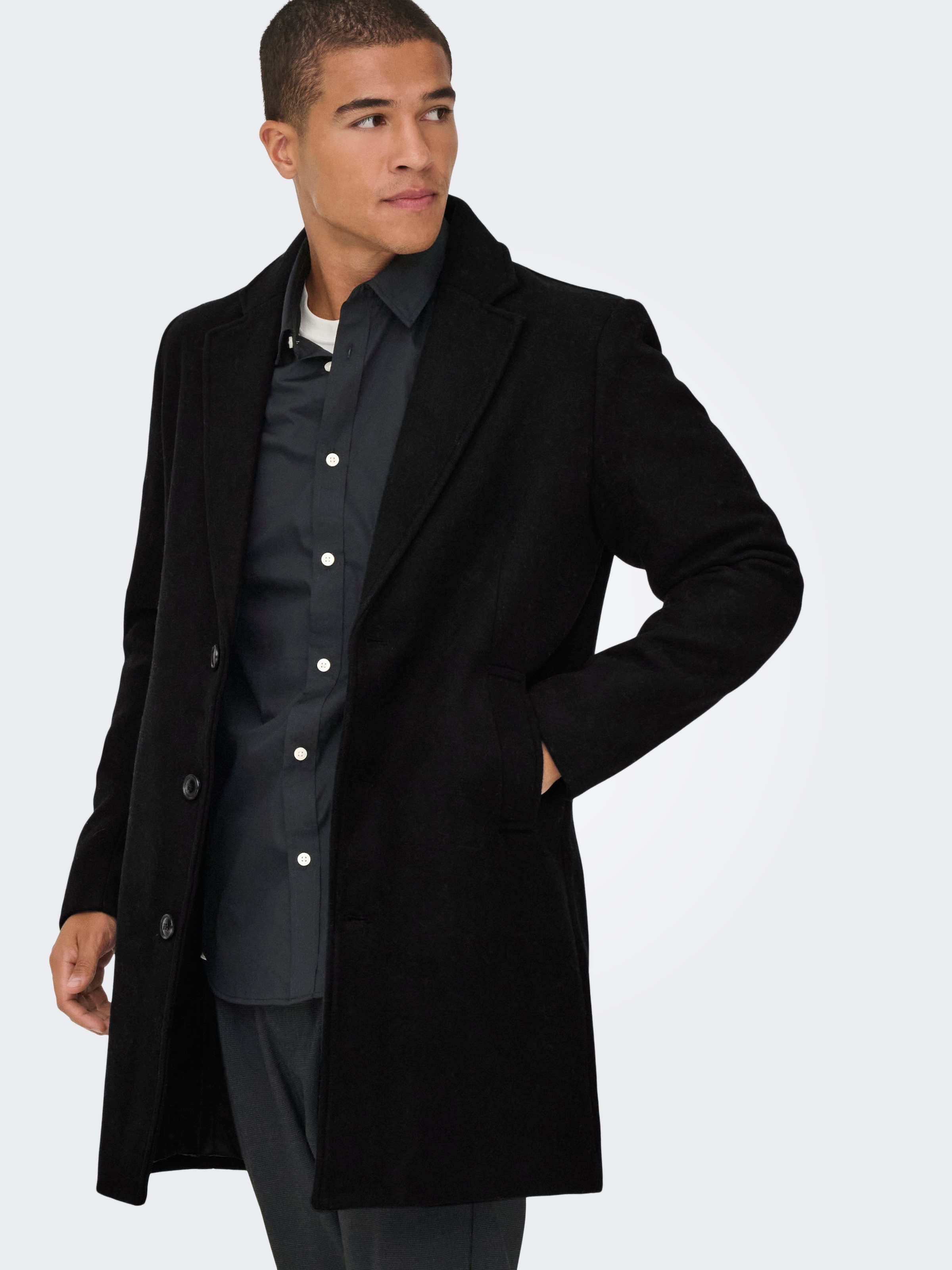 ONLY & SONS Langmantel »ONSMATTHEW WOOL COAT OTW NOOS« mit Wolle