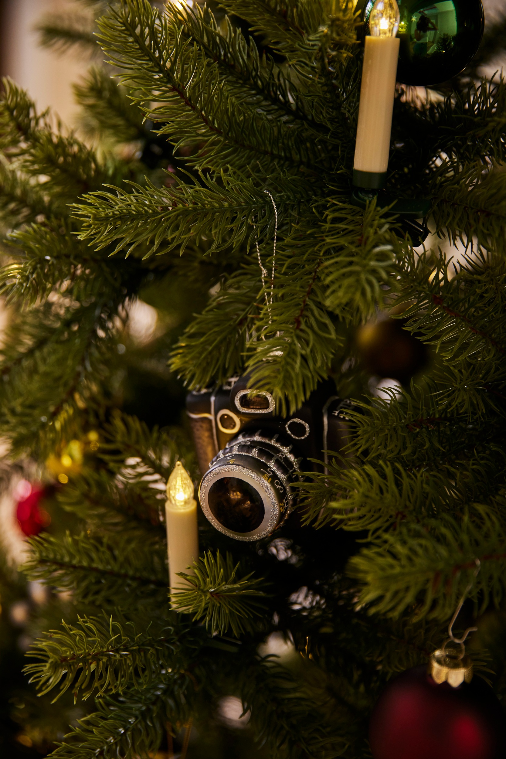 Krebs Glas Lauscha Décorations pour l'arbre de Noël »Spiegelreflexkamera, Weihnachtsdeko, Christbaumschmuck« soufflé bouche
