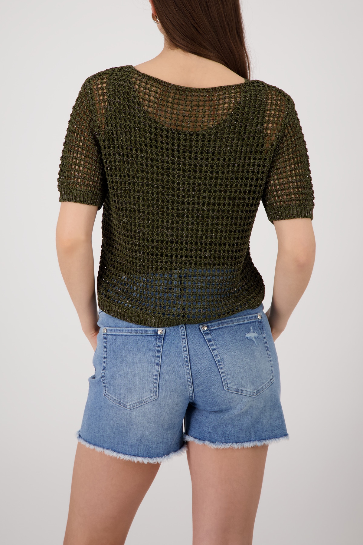 Monari Pull en tricot »Pullover Glanzbändchen« Regular fit mit Ajour-Strick