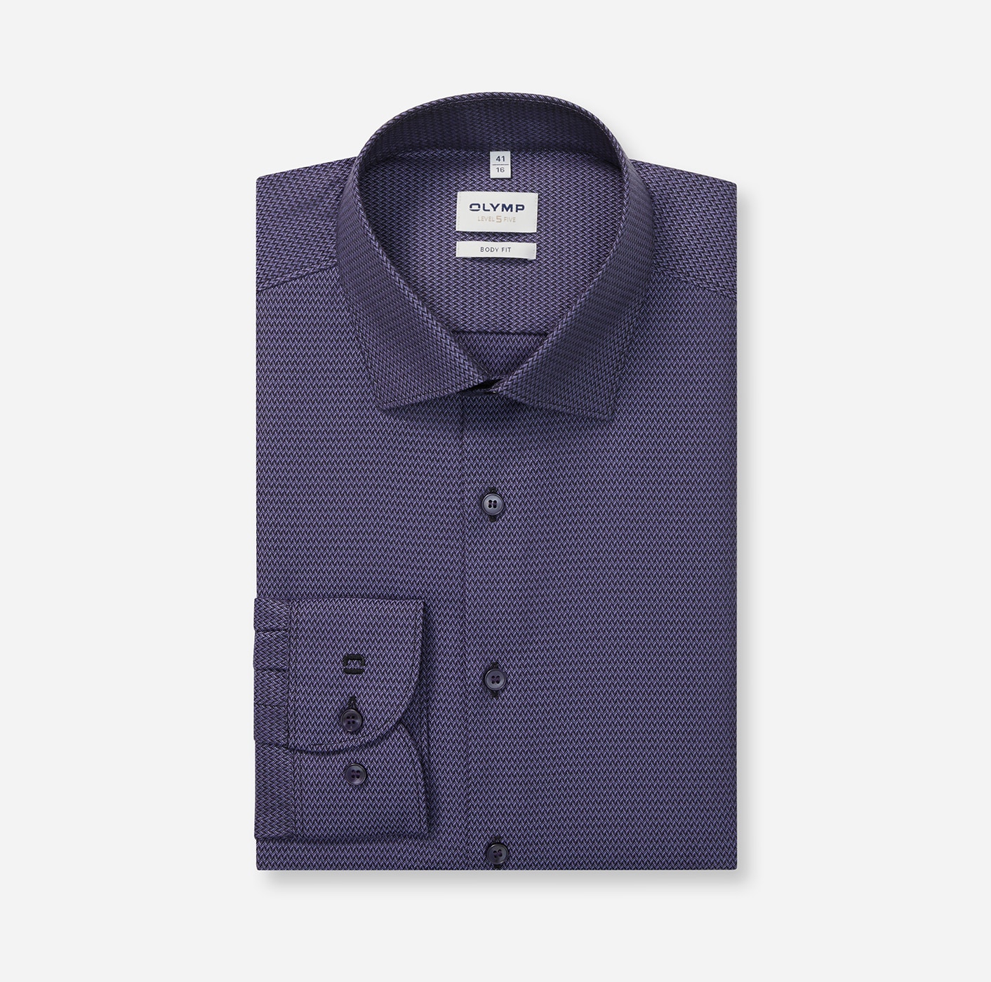 OLYMP Businesshemd »Level 5« Body Fit, New York-Kentkragen, modisches Muster
