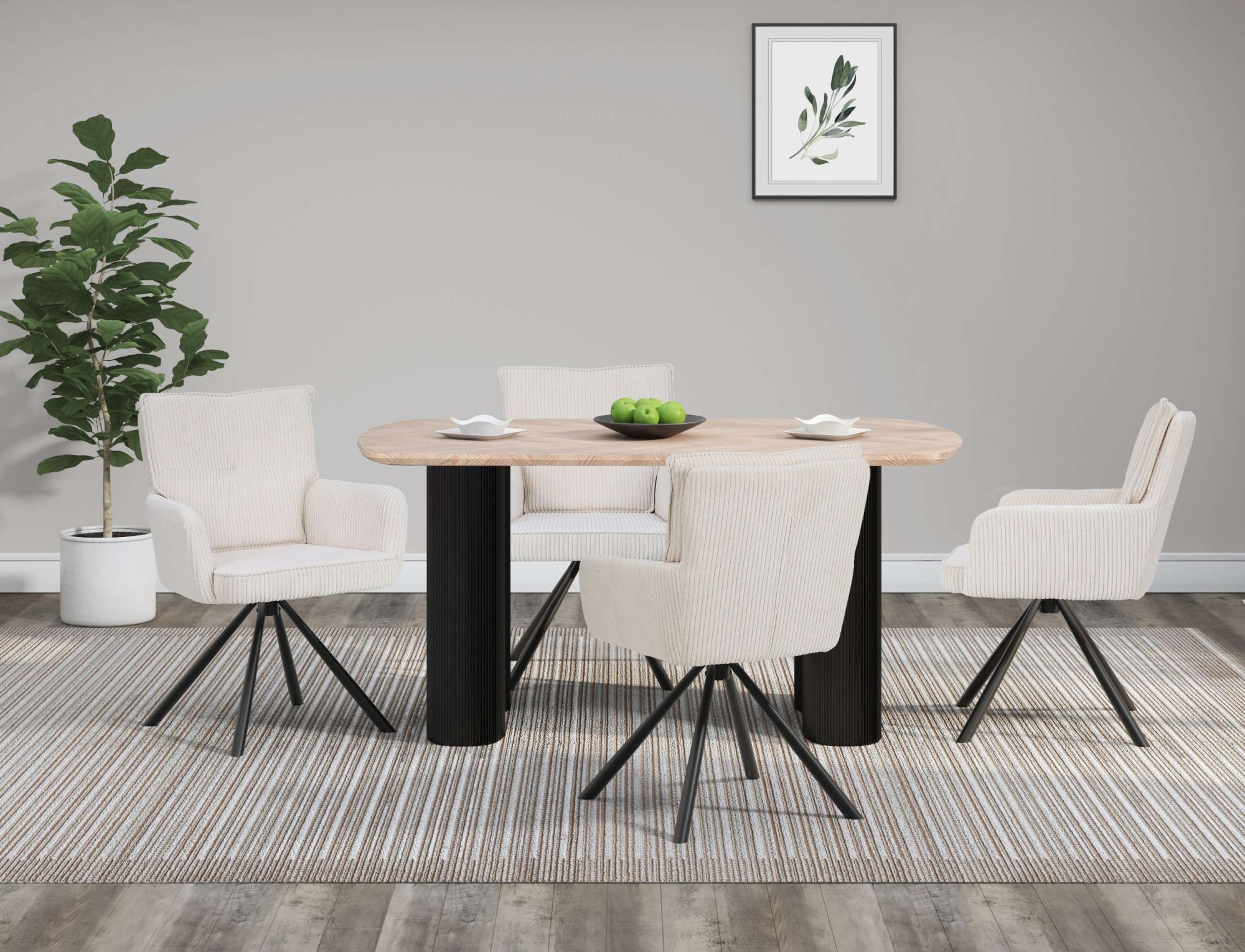 GOODproduct Esszimmerstuhl »Les Choux« () 2 Stk.gepolsterte Rückenlehne, Armlehne und Sitzfläche, Sitzhöhe 48 cm