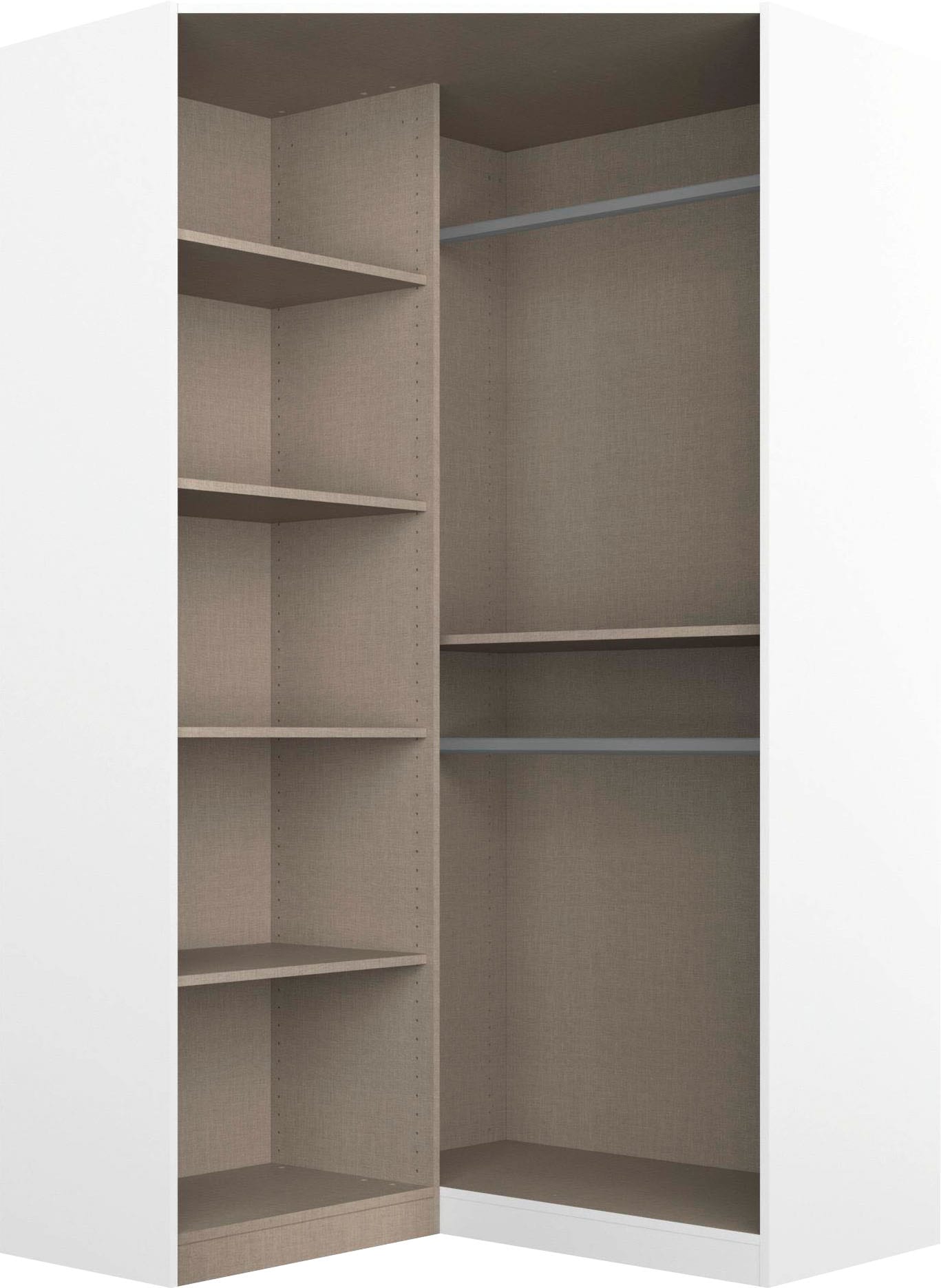 rauch Eckkleiderschrank »Kleiderschrank Schrank Ankleidezimmer Schlafzimmer Garderobe NIDDA« mit vollflächig aufgelegtem Spiegel,  voll ausgestattet mit grosszügigem Stauraum MADE IN GERMANY