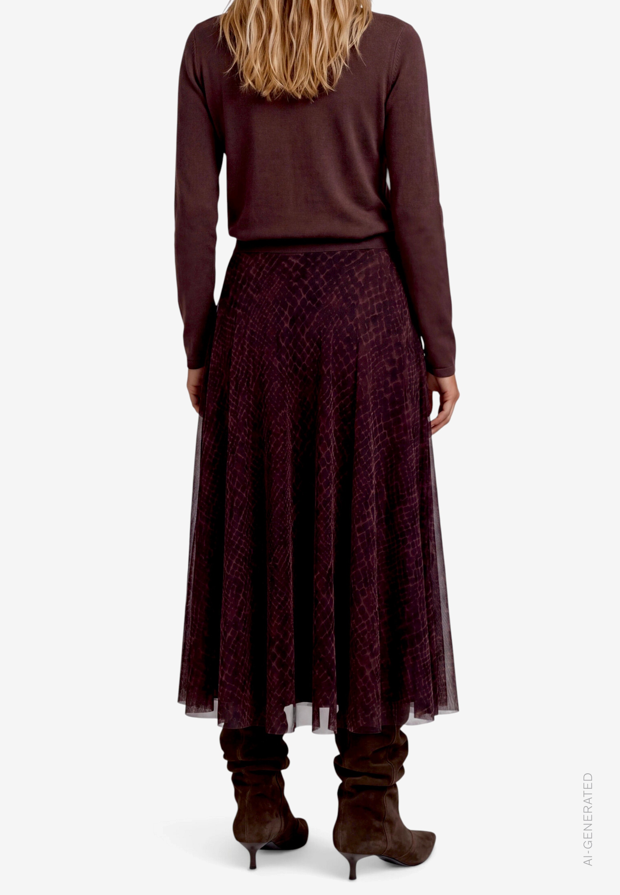 Zero Midirock mit Allover-Muster / Transparent / Gummizug
