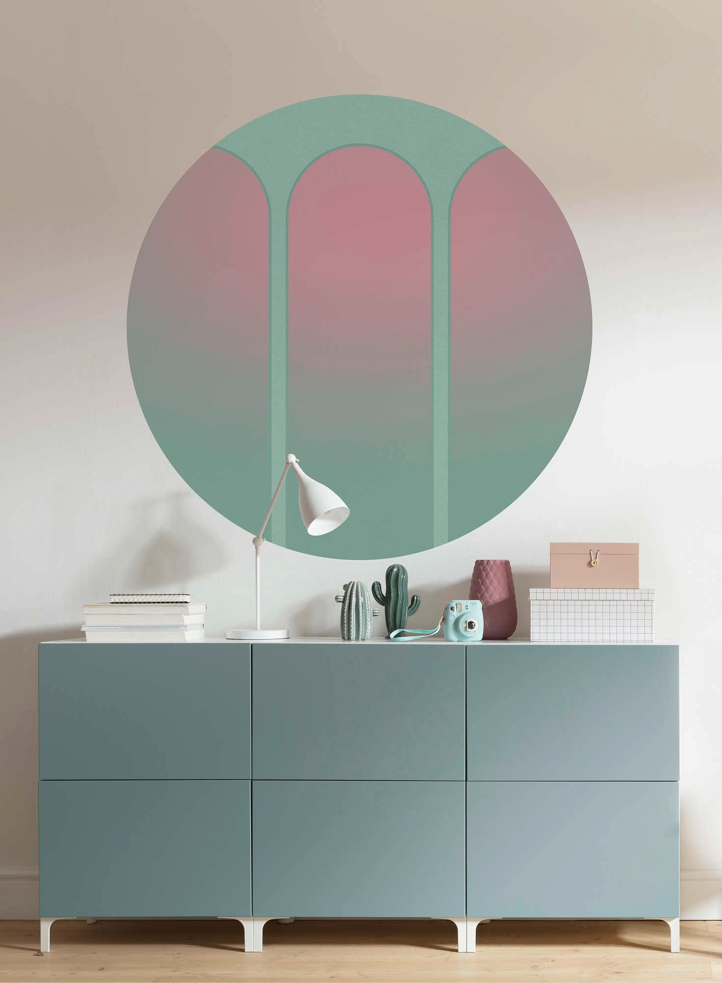 Komar Vliestapete »Vlies selbstklebend - Three Doors - Grösse 125 x 125 cm« bedruckt glatt Wohnzimmer, Schlafzimmer