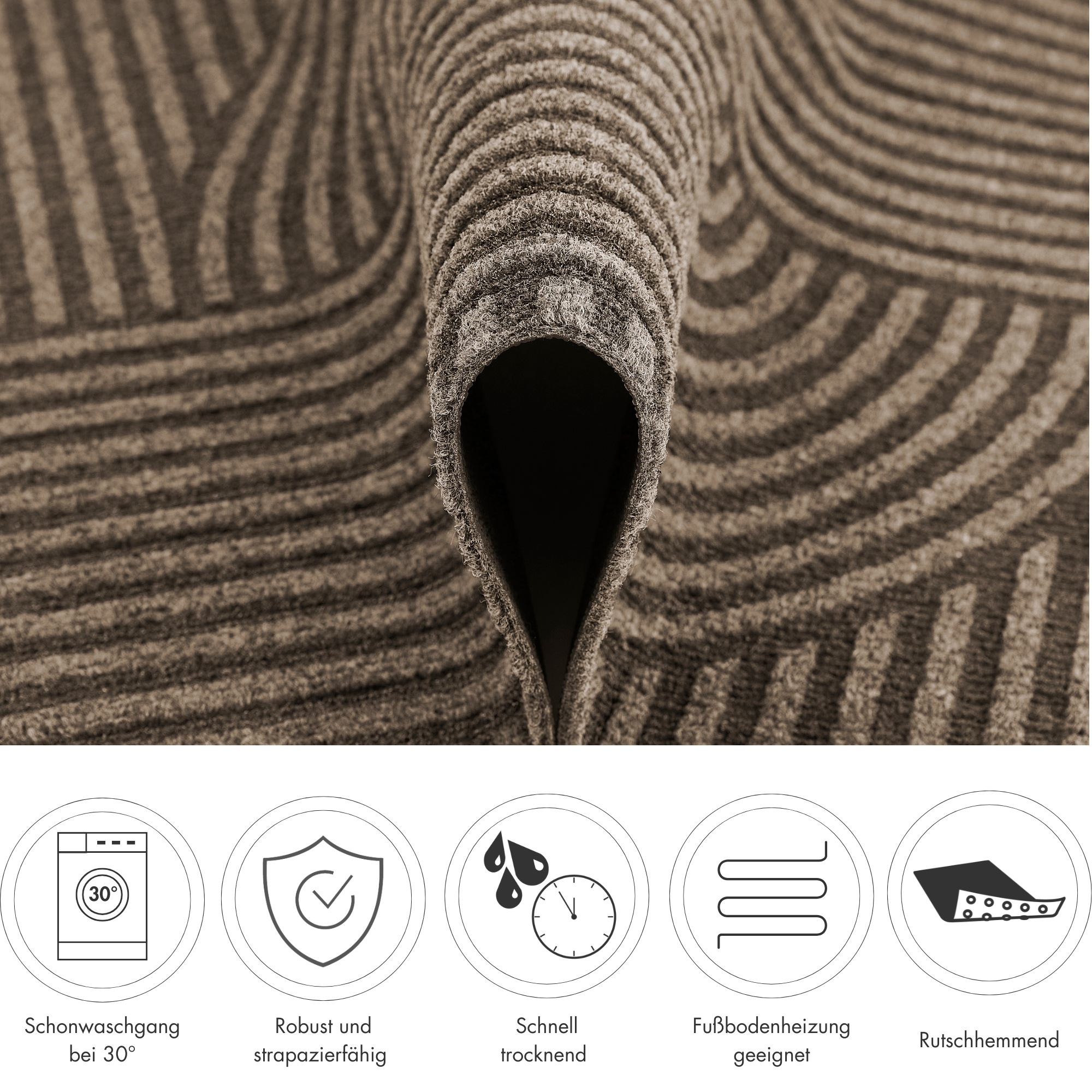 Andiamo Tapis de sol »Yukon« Rectangulaire 6 mm Höhe Schmutzfangmatte, modernes Design, robust, waschbar, rutschhemmend