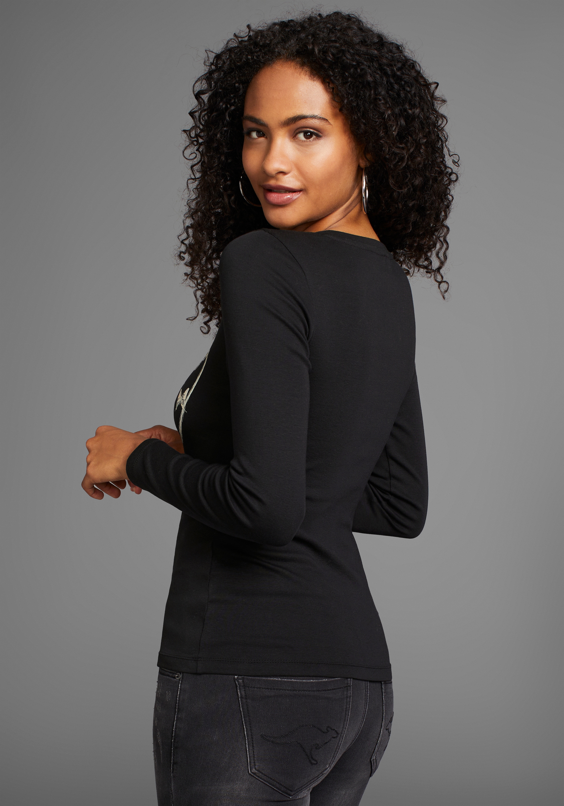 KangaROOS T-shirt à manches longues mit Herz-Print