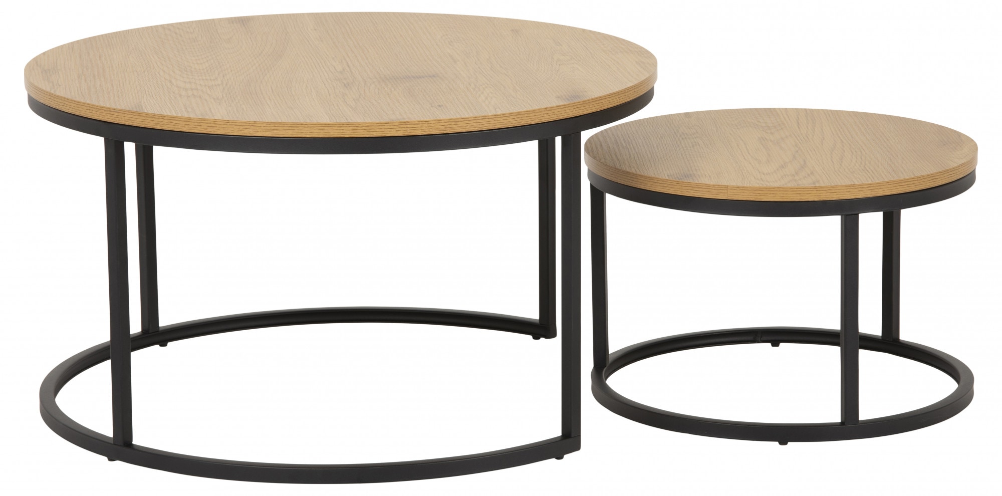ACTONA GROUP Table basse »Spiro 2er Set, rund – modern & stilvoll kombinieren, zeitloses Design« Table basse, table d’appoint, 2 cuis tlg. OTTOs Choice aspect bois, facile d'entretien & structure métallique robuste