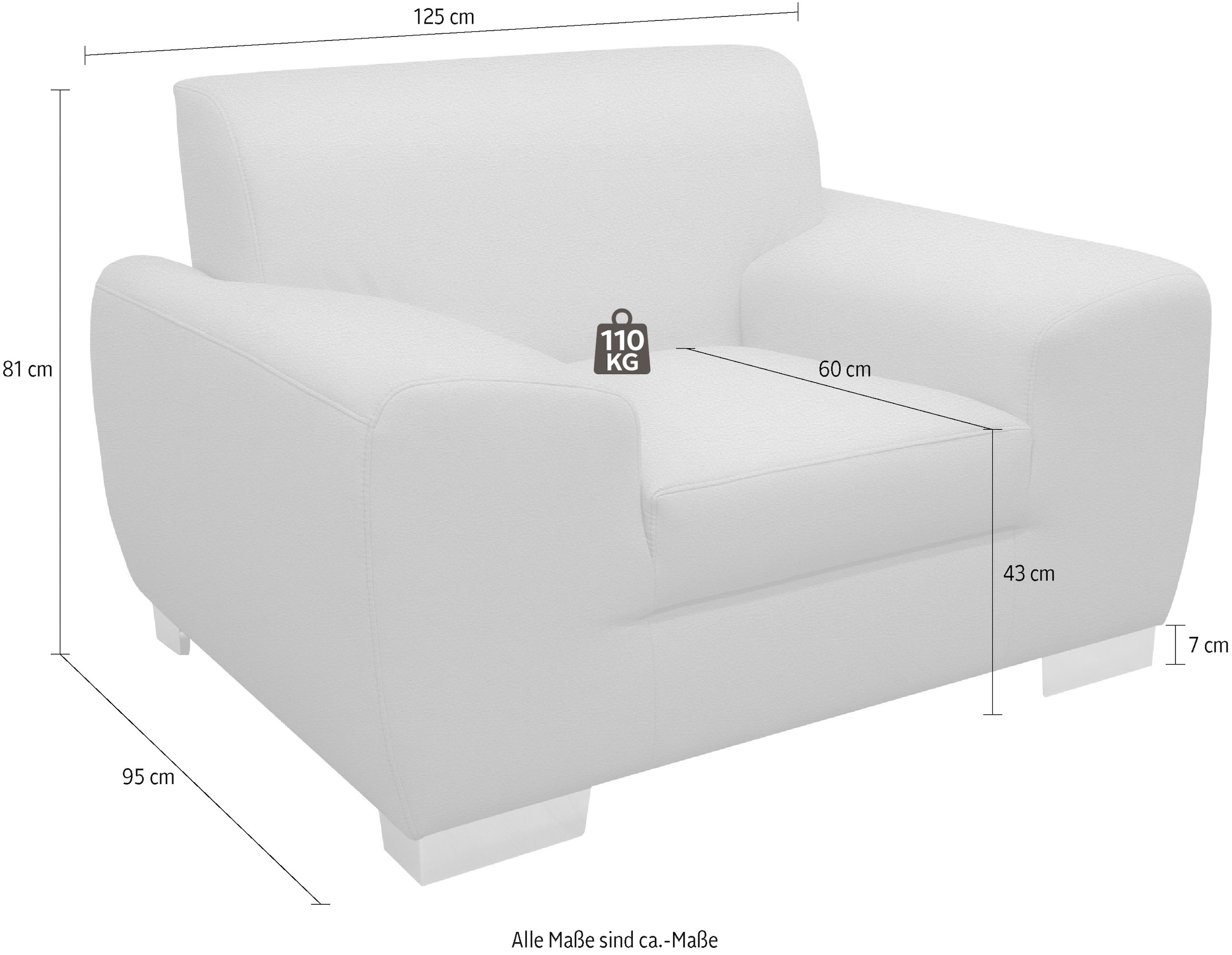 DOMO collection Fauteuil »Ricardo zeitlos, elegante Armlehnen, komfortabel«