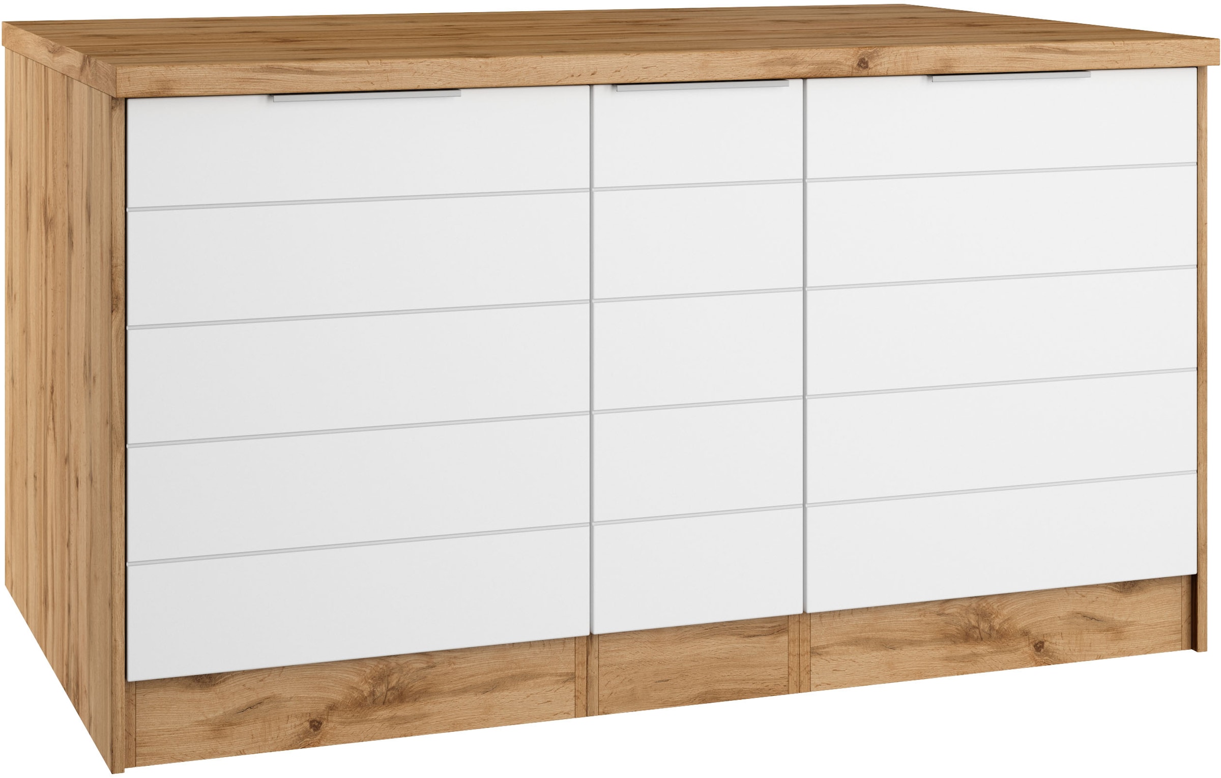 KOCHSTATION Ilot de cuisine »KS-Luhe, Breite 153 cm, mit Flaschenregal« façades MDF, plan de travail épaisseur 38mm