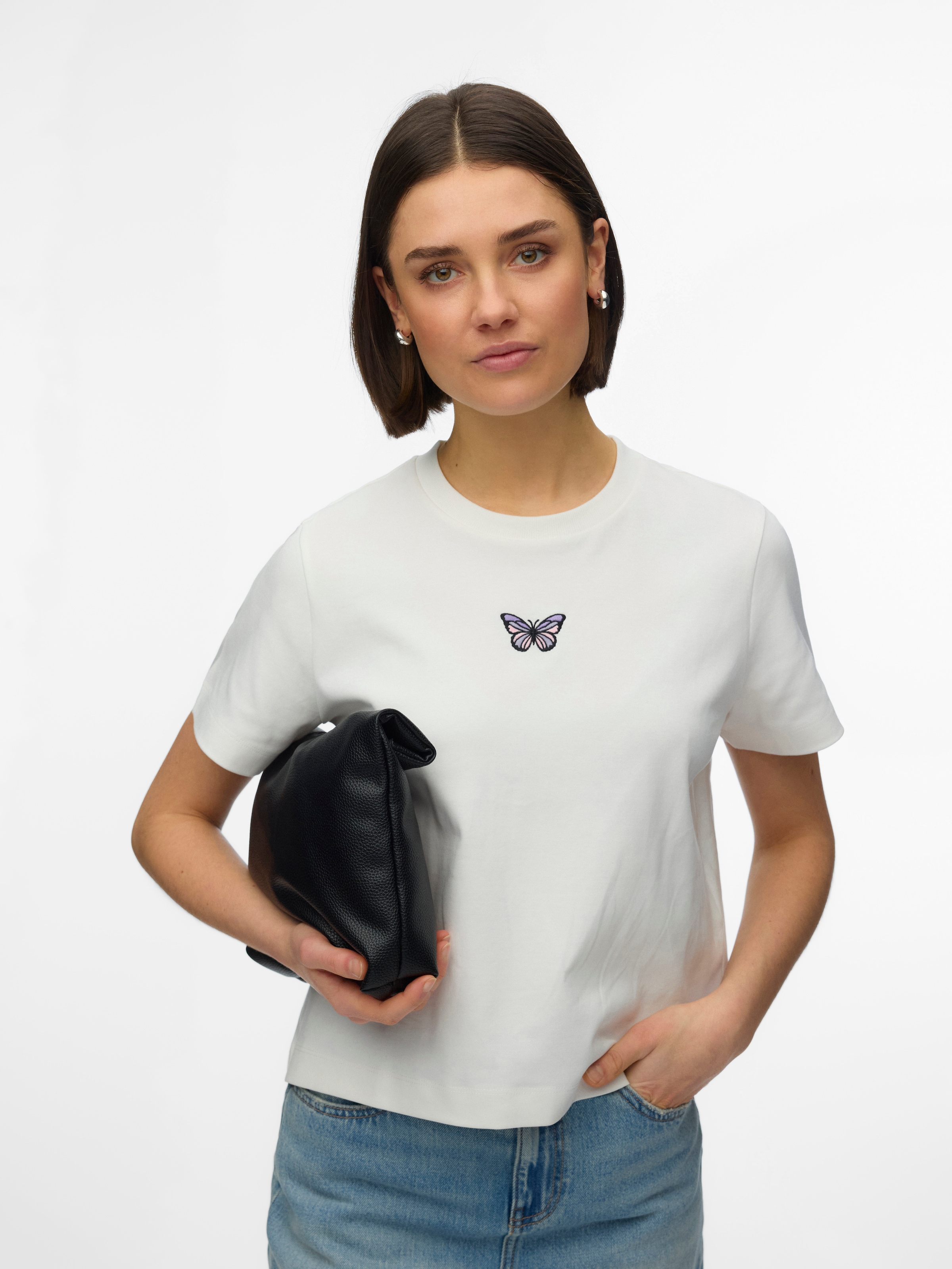 Vero Moda T-shirt à manches courtes »VMSARA METTE SS TOP BOX JRS GA NOOS« coton, coupe régulière