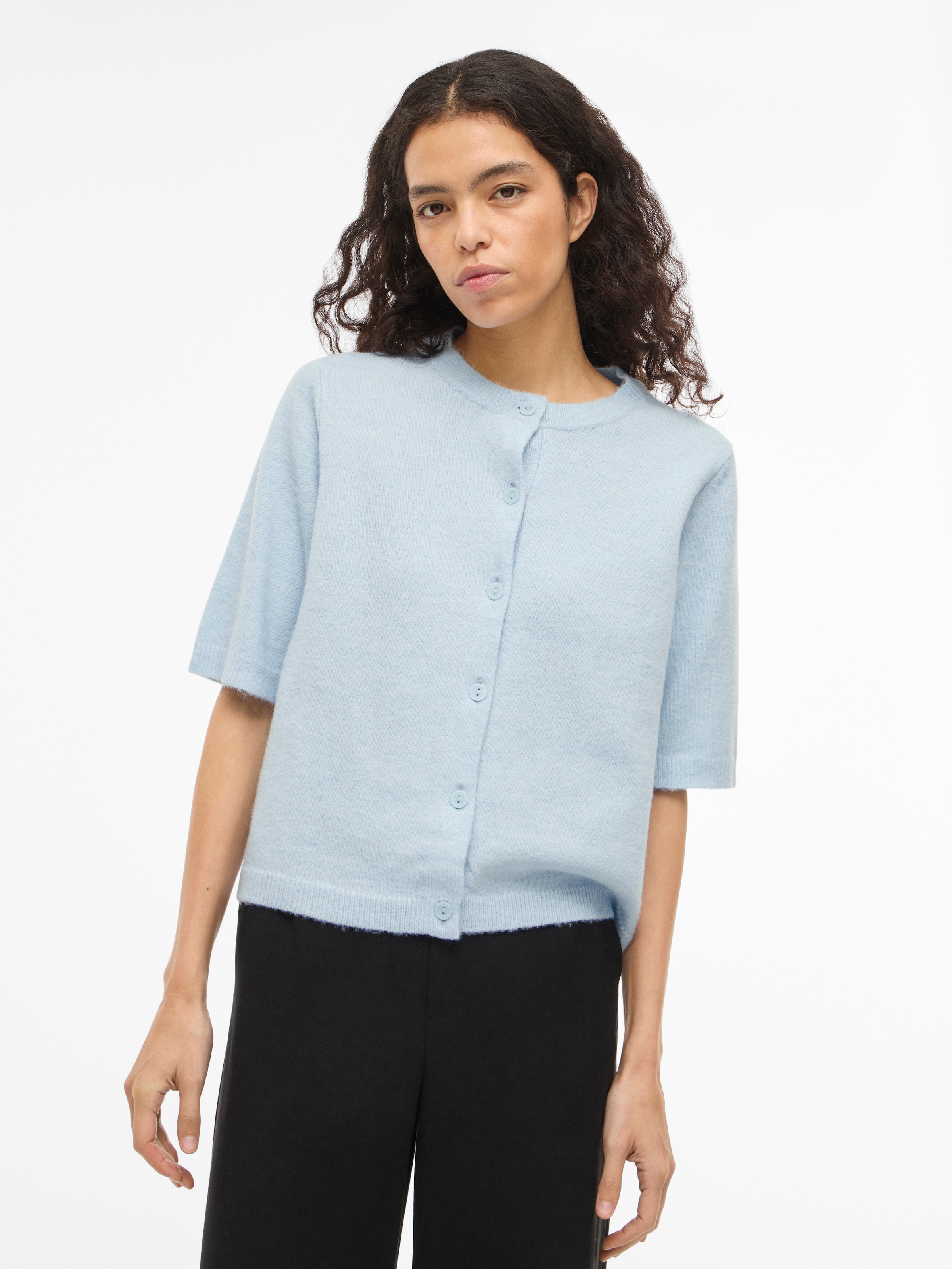 Vila Veste en tricot »VILIGA 2/4 O-NECK KNIT CARDIGAN - NOOS« Materialmix, regular fit