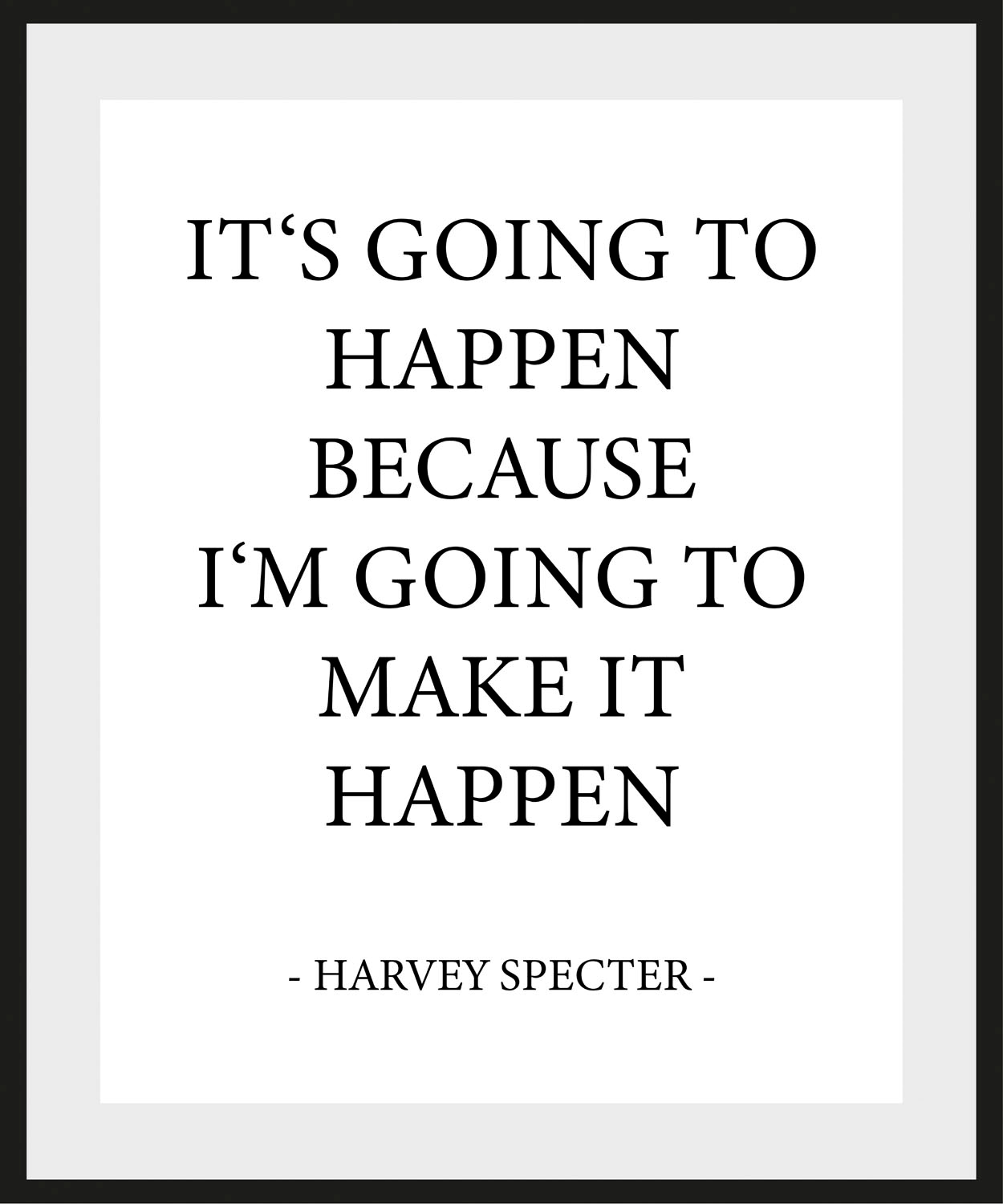 queence Bild »HAPPEN« Filmszene | Humor | Schriftzug | Schwarz-Weiss | Sprüche & Texte 1 Stk. tlg. HD Premium Poster-Druck inkl. Holzrahmen