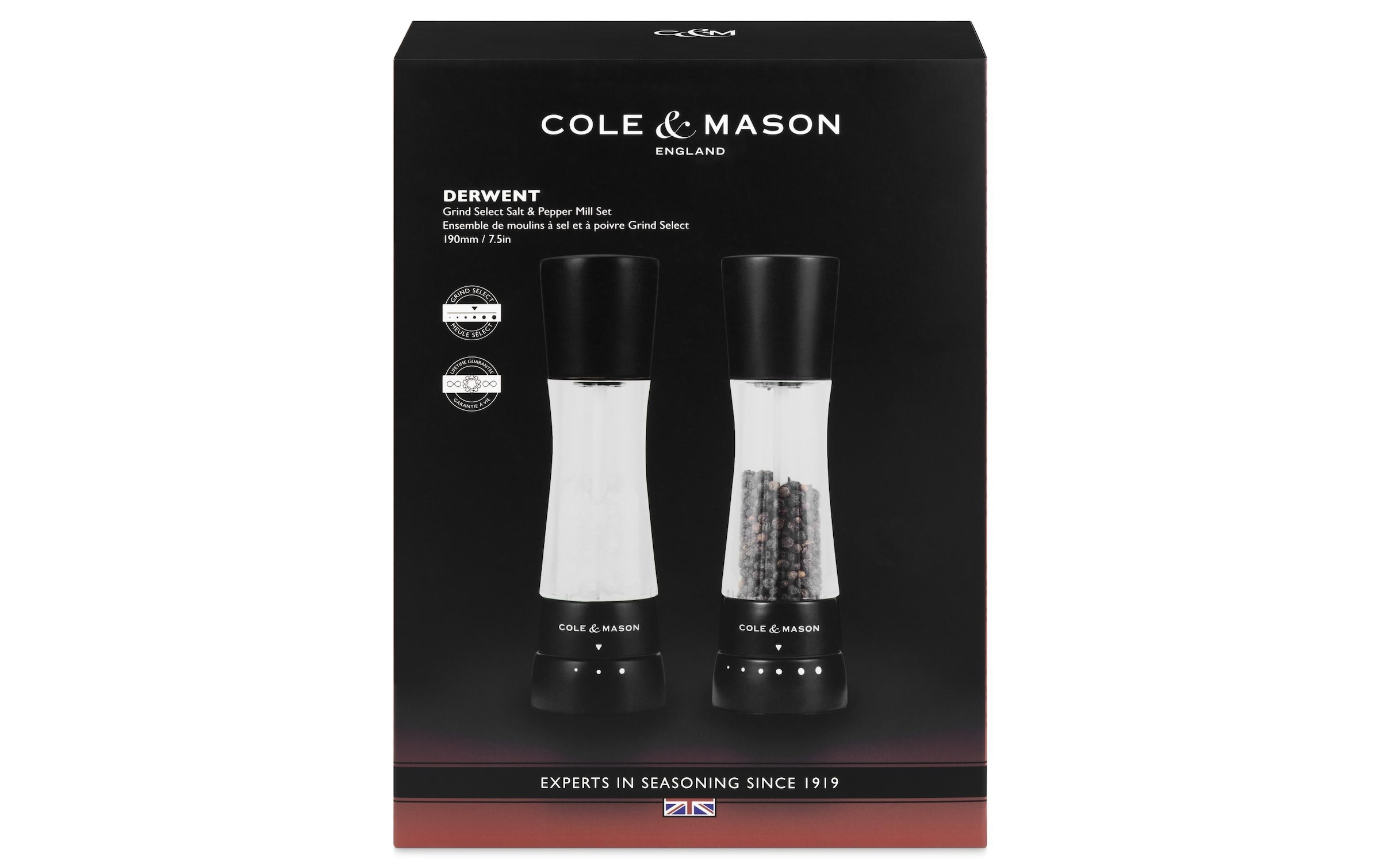 Cole & Mason Moulin à sel/poivre »Derwent 19 cm« Salz- und Pfeffermühlen-Set in Geschenkbox