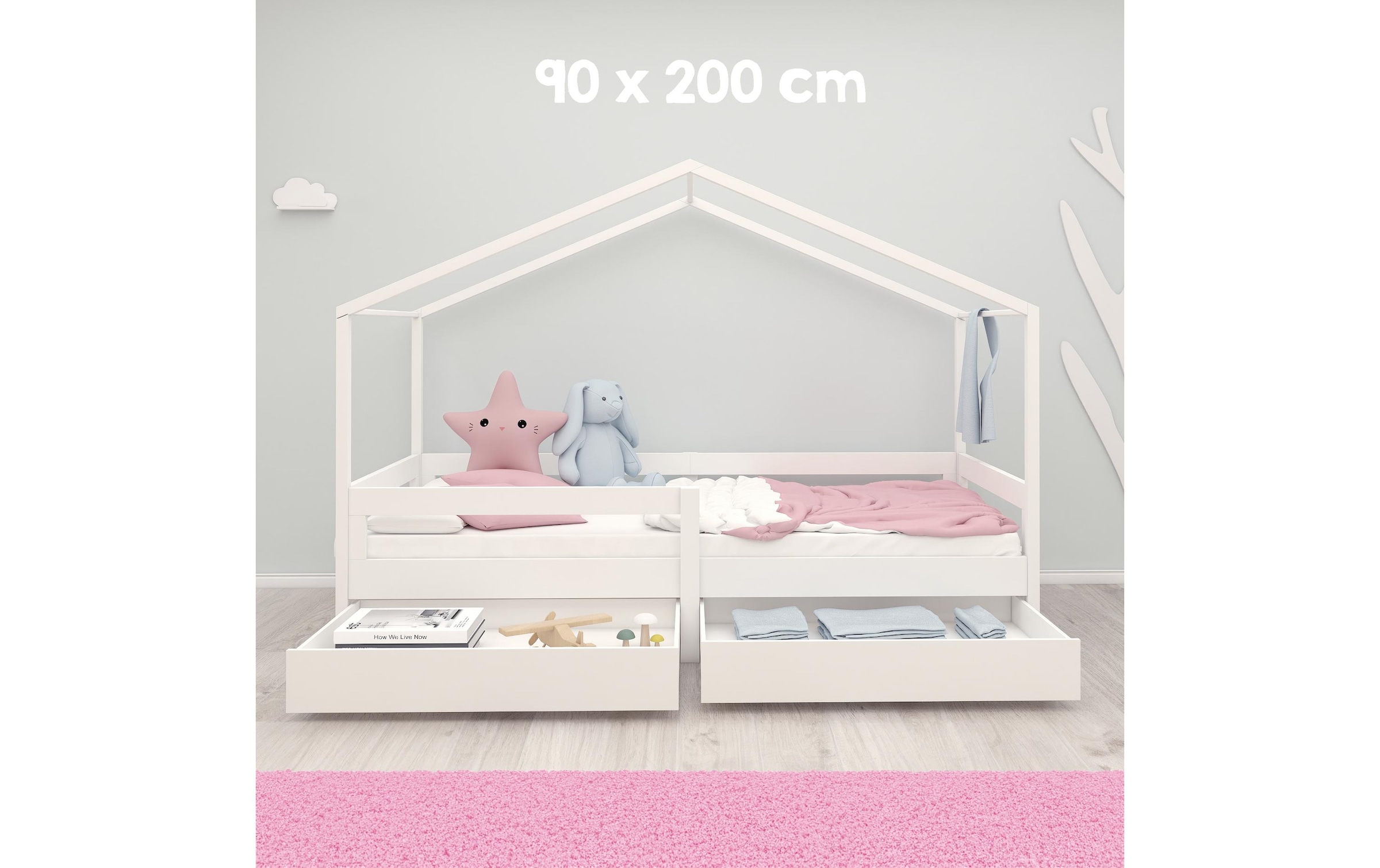 roba® Lit d'enfant »Hausbett 90 x 200 cm«
