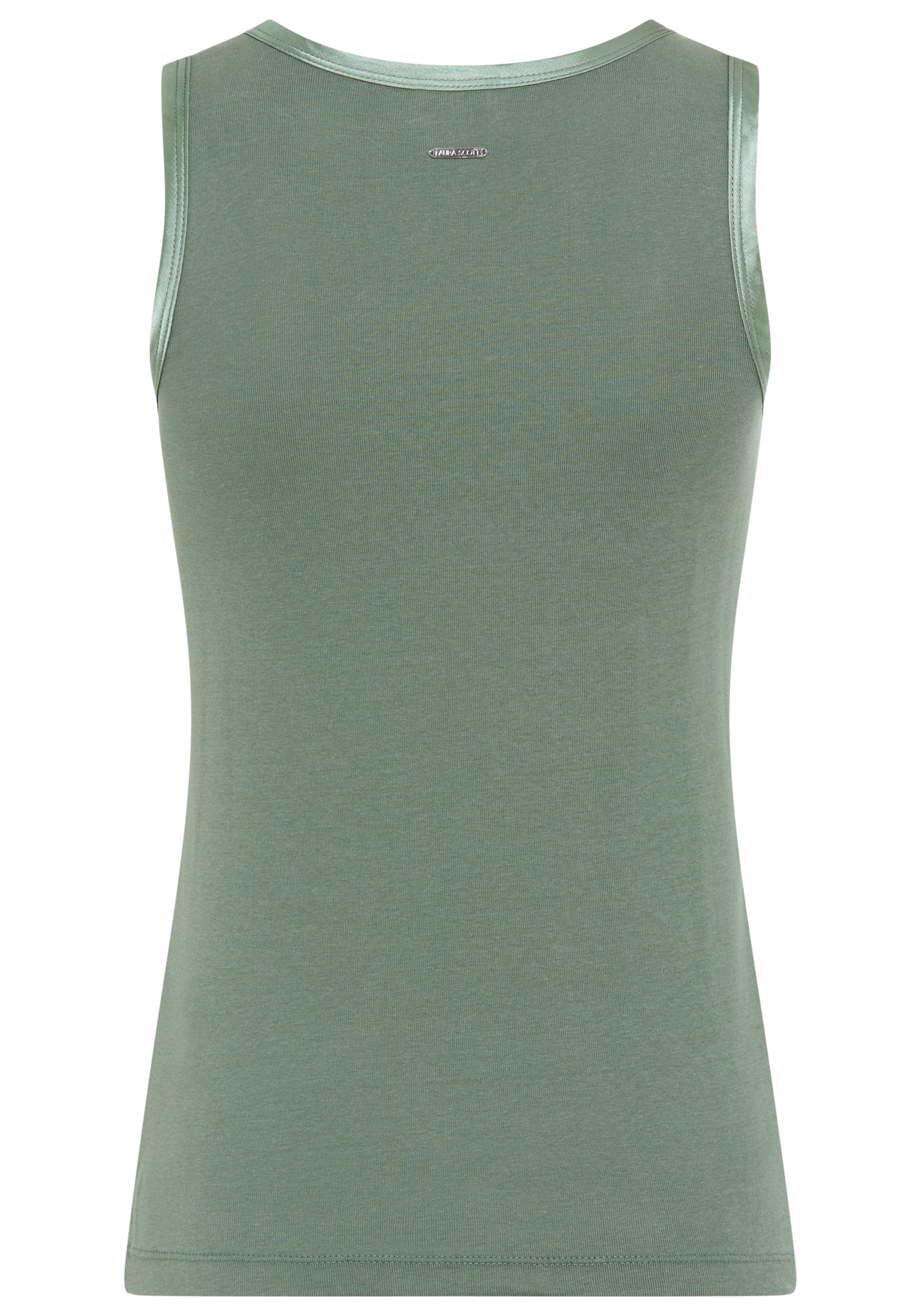Laura Scott Tanktop mit Satin-Kante, figurnah, ärmellos, aus Baumwolle