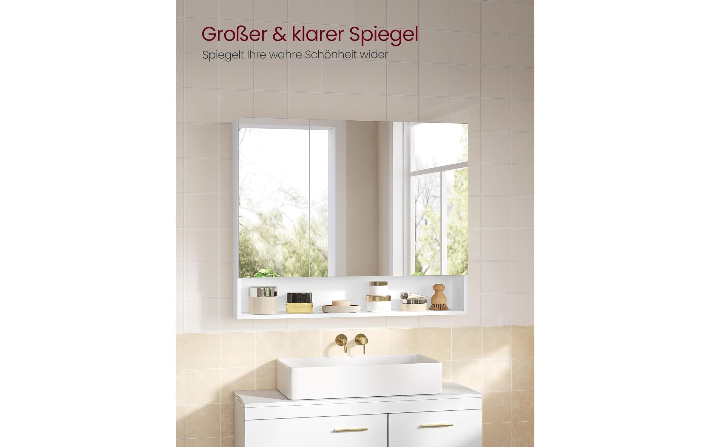 VASAGLE Spiegelschrank »90 x 16,5 x 75 cm«
