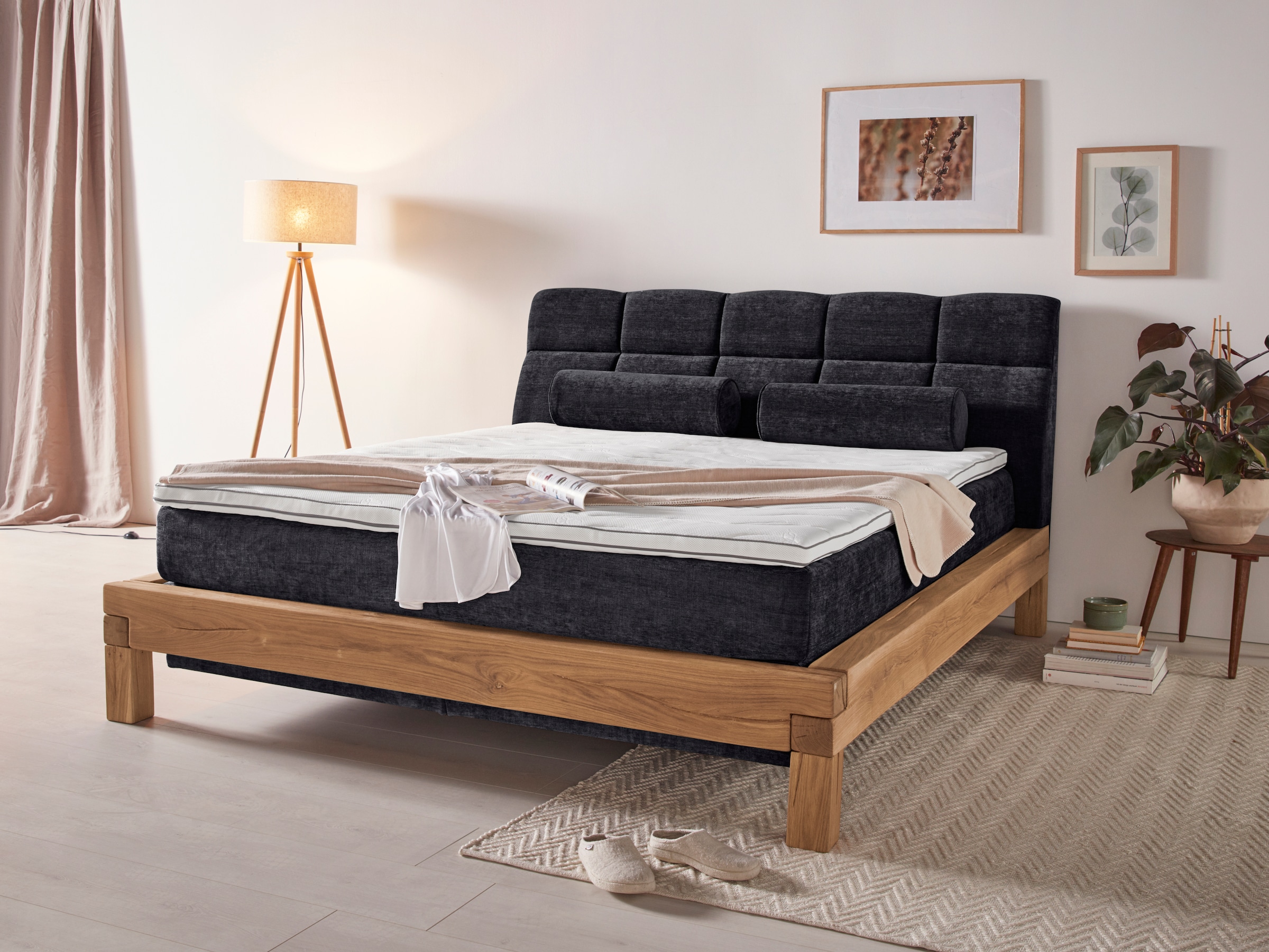 Home affaire Lit boxspring »Villads« surface de couchage : 180/200 cm, base boxspring intérieure, tissus recyclés
