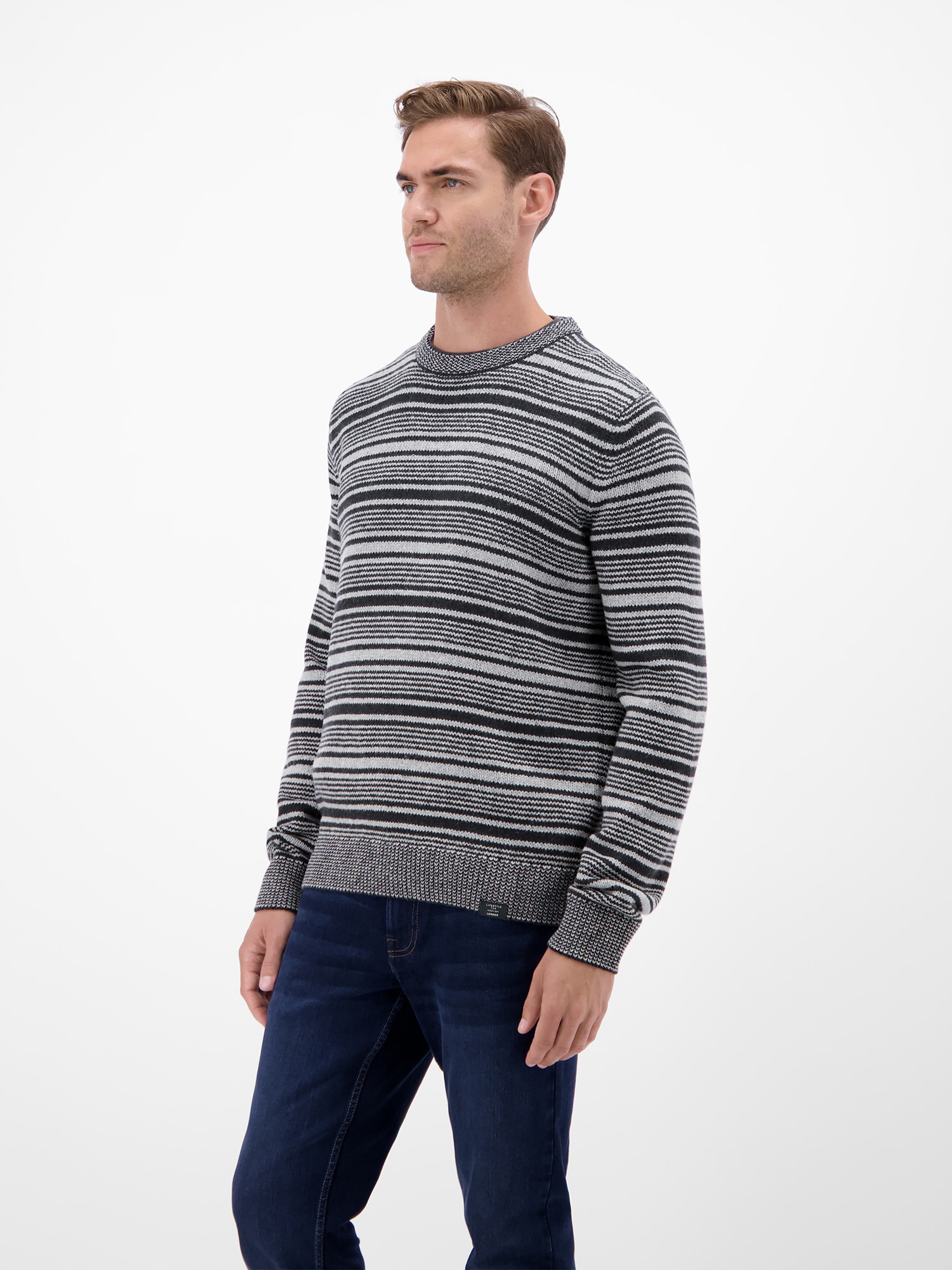 LERROS Pull en tricot »LERROS Herren Crewneck-Stricker, gestreift«