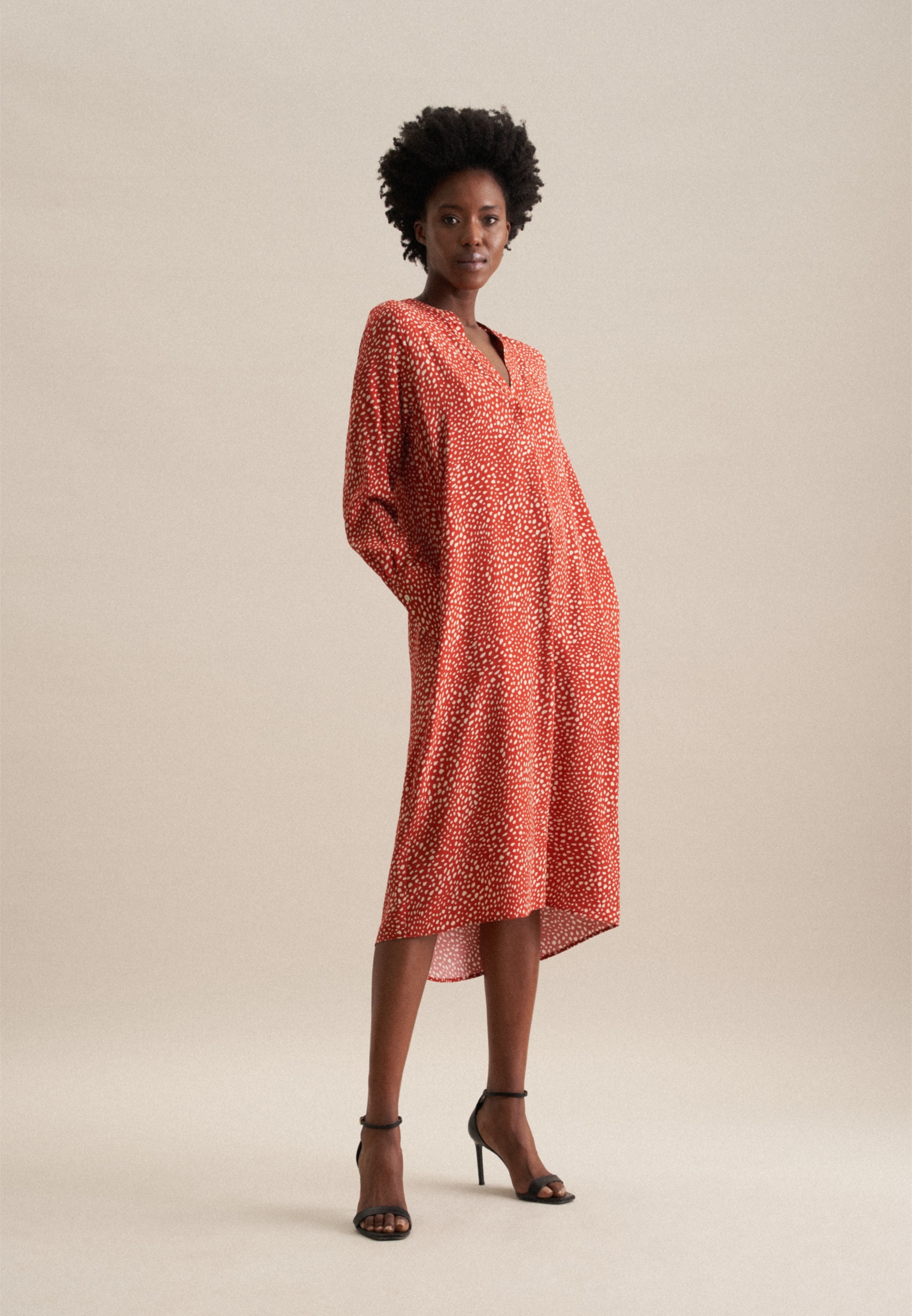 seidensticker Robe d'été »Schwarze Rose« 1/1 Kragen Druck