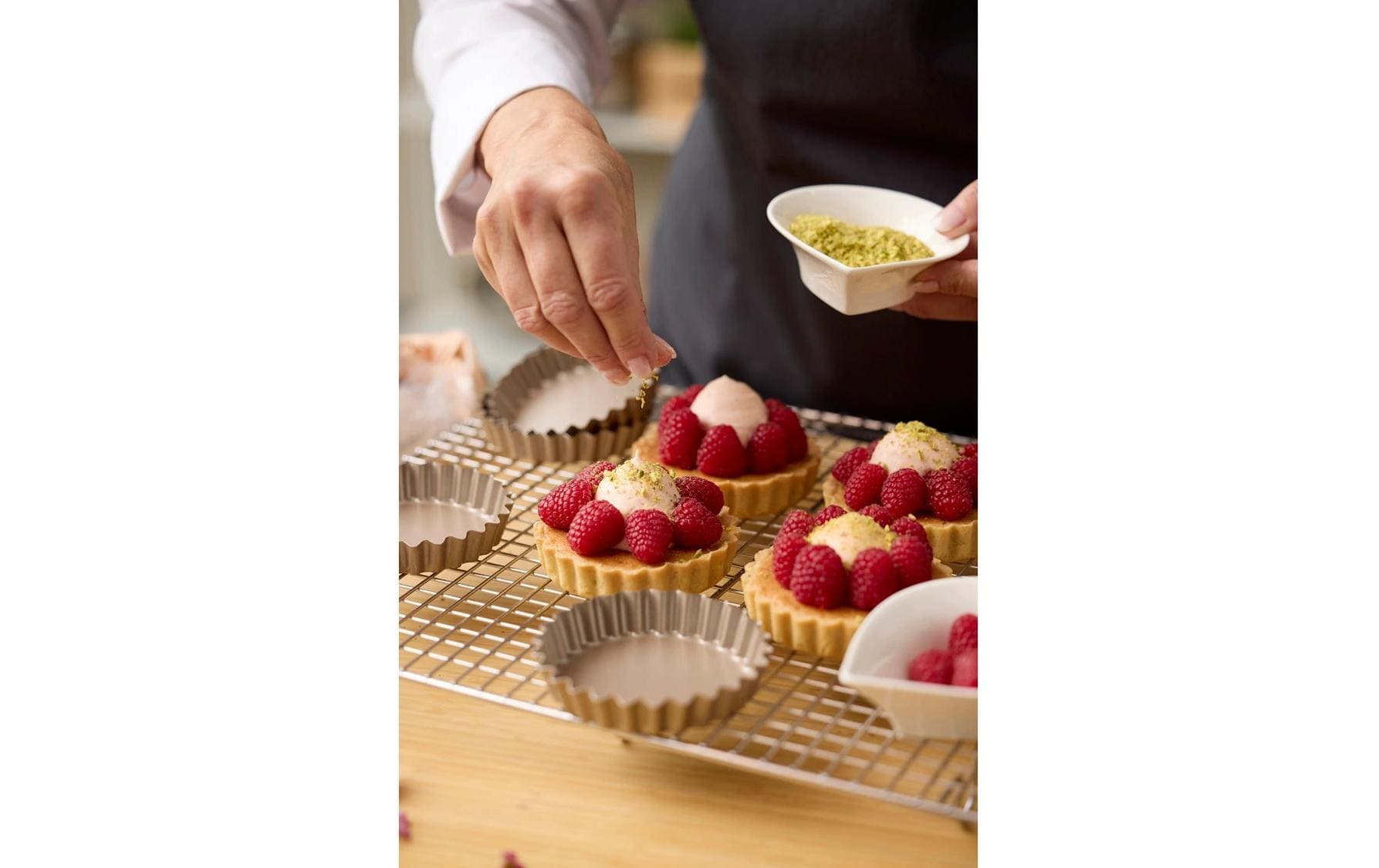   Moule à tarte »Mini-Tarteform, Karbonstahl, Roségold, 9 cm, 4 Stück«