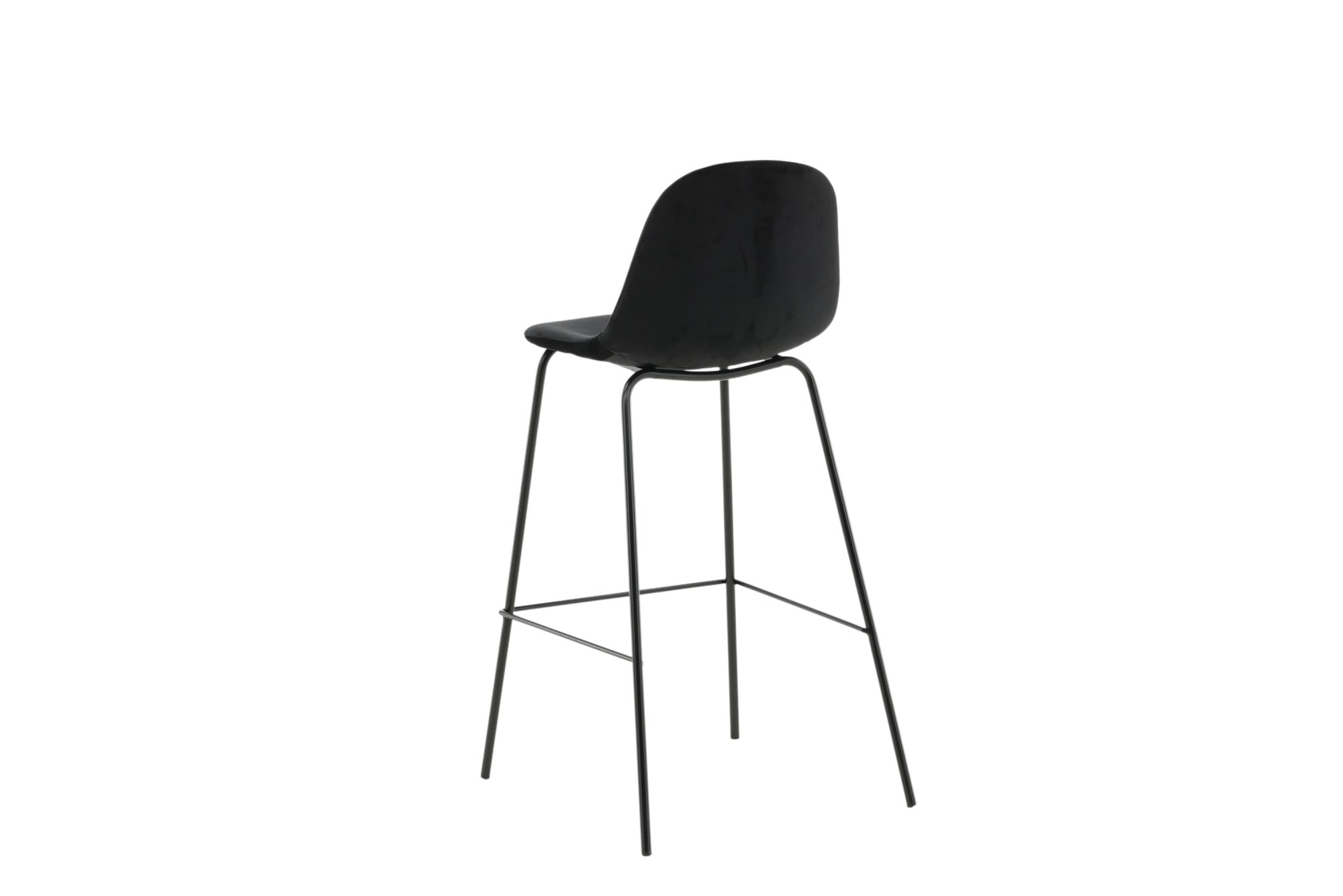 Venture Home Tabouret de bar »Polar, 2er-Set Barhocker in Schwarz-Samt, luxuriös, 150 kg belastbar« 2 cuis tlg. tabouret de bar, revêtement doux, pieds en métal noirs, repose-pieds, élégant