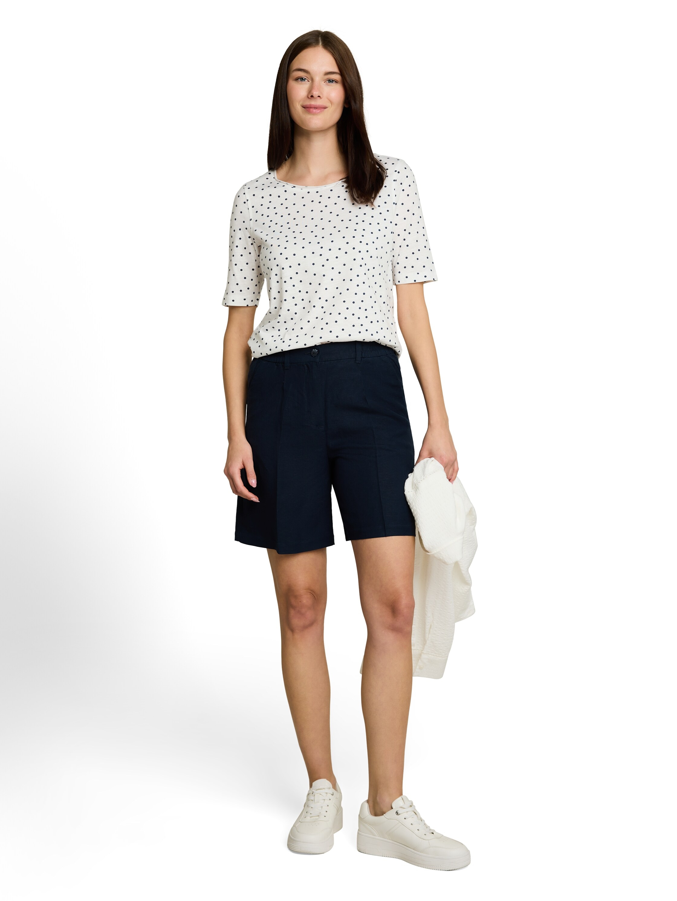 TOM TAILOR Shirt à col rond t-shirt d'été à pois