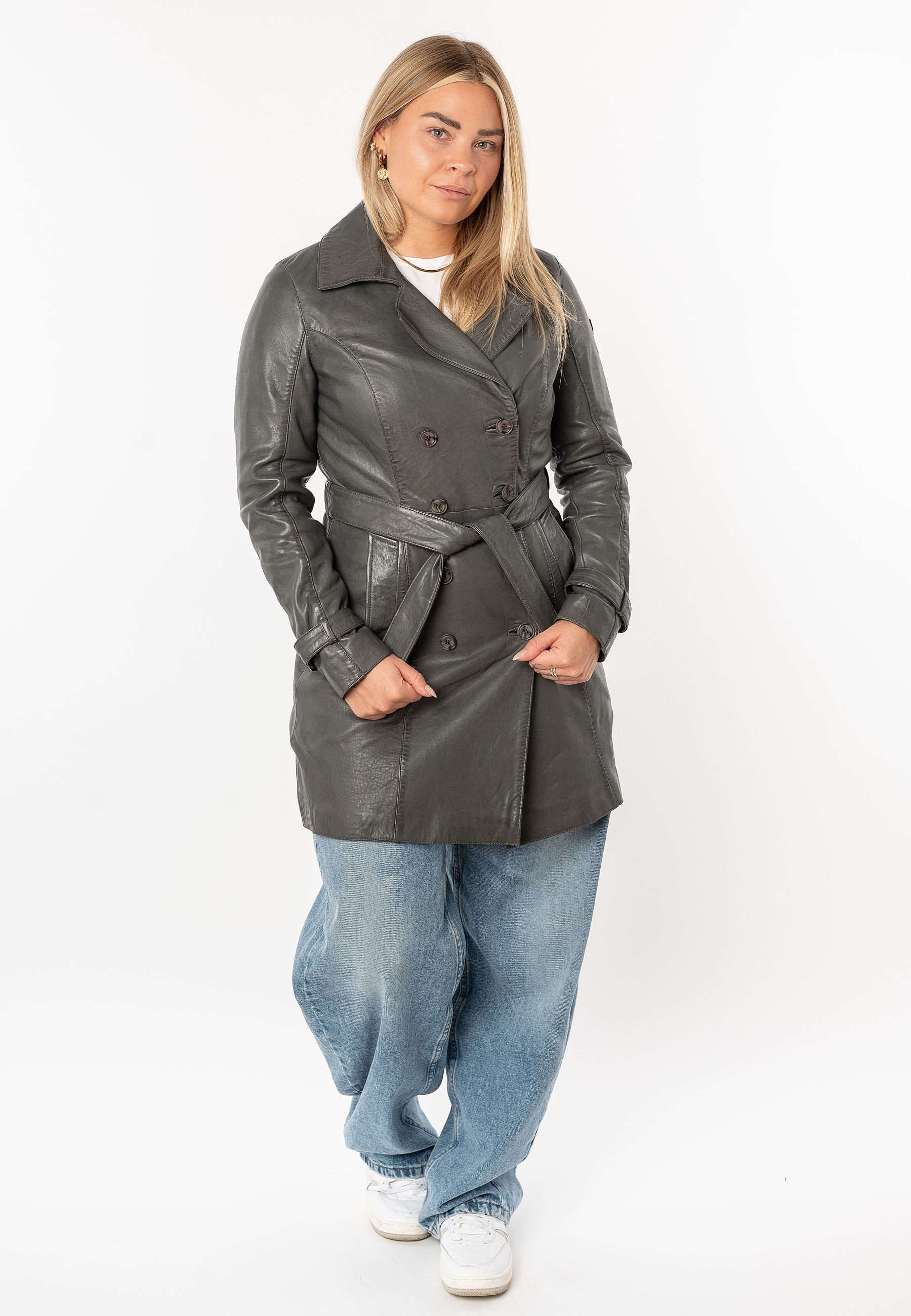 Mauritius Ledermantel »GWTaresa«, 2 Stk. Leder-Trenchcoat mit Bindegürtel
