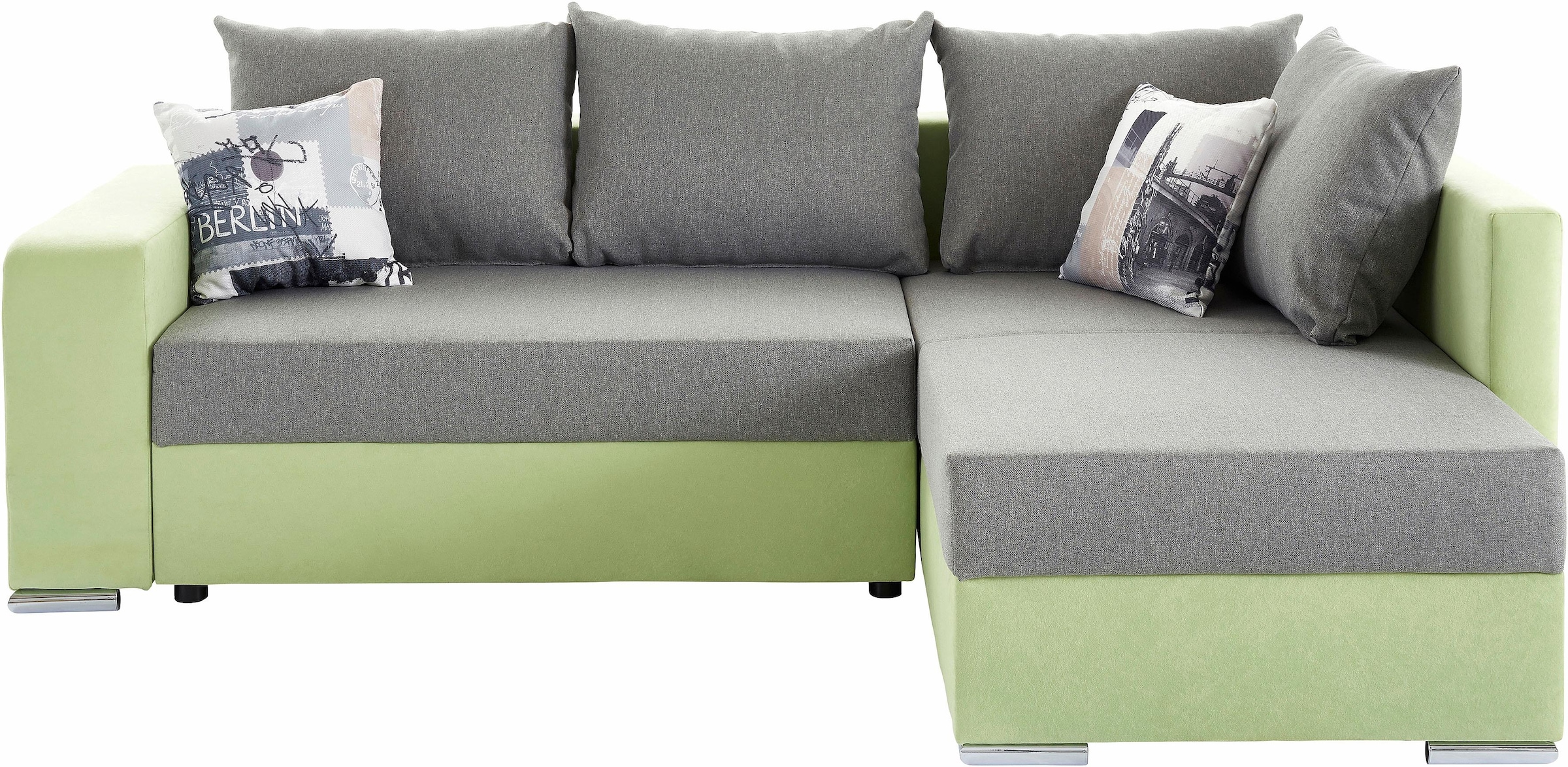 COLLECTION AB Ecksofa »John L-Form« mit Bettfunktion, Bettkasten und integriertem Regal