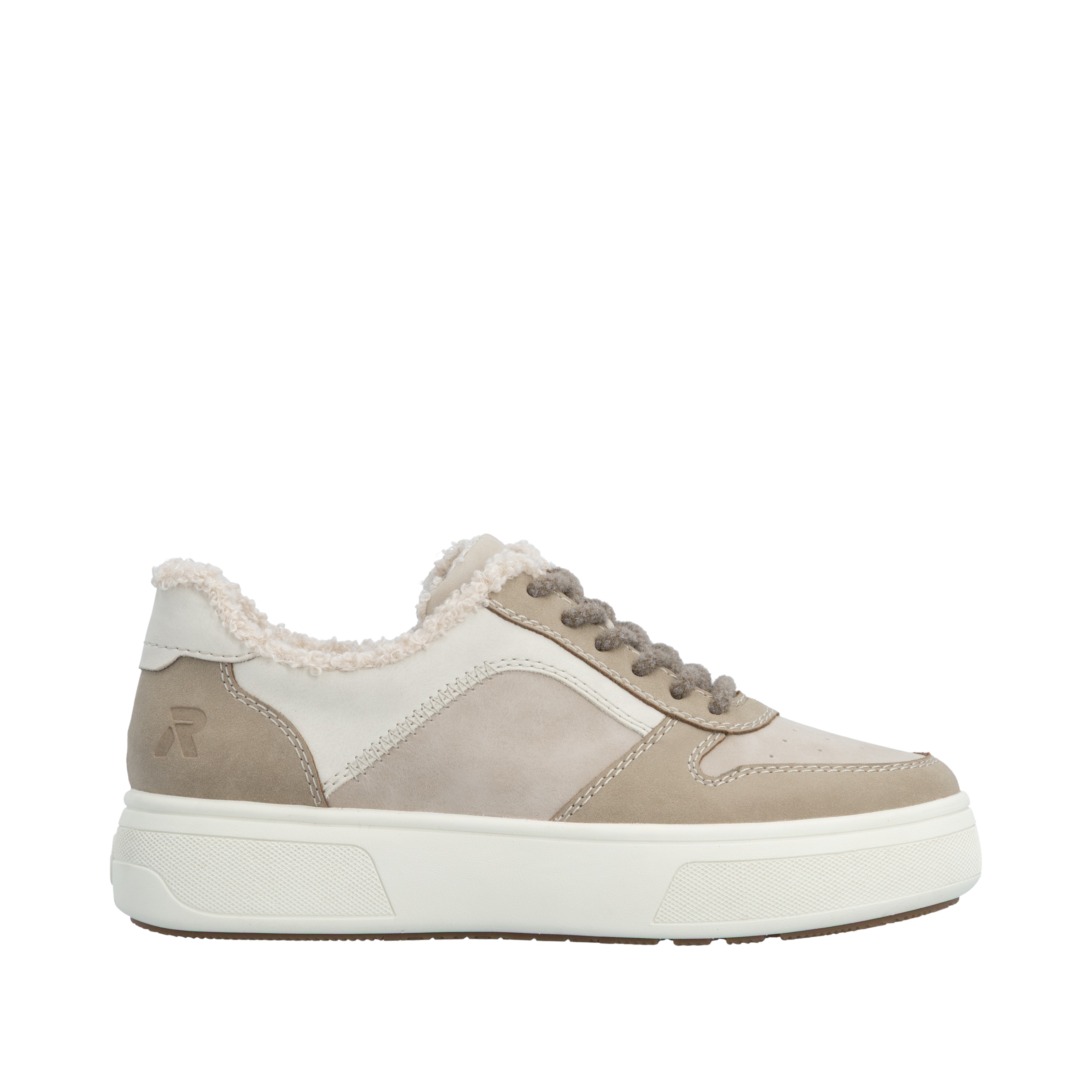 Rieker Baskets à plateforme  sneakers rétro, chaussure à lacets, chaussure basse avec doublure en teddy